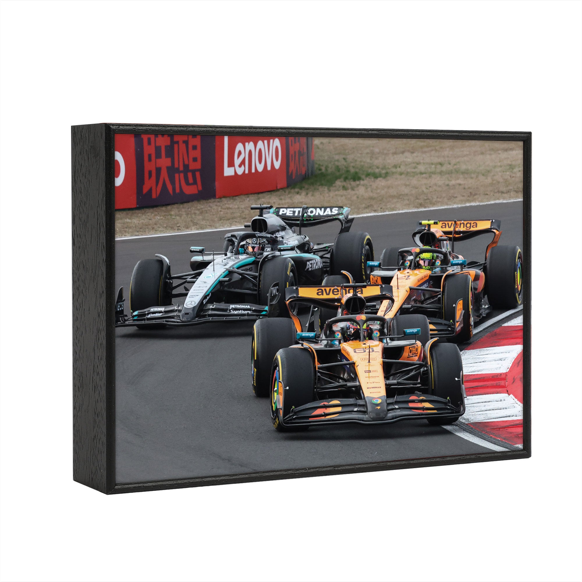 'The Podium On Track' Framed Print - 2025 Chinese GP - Box Frame