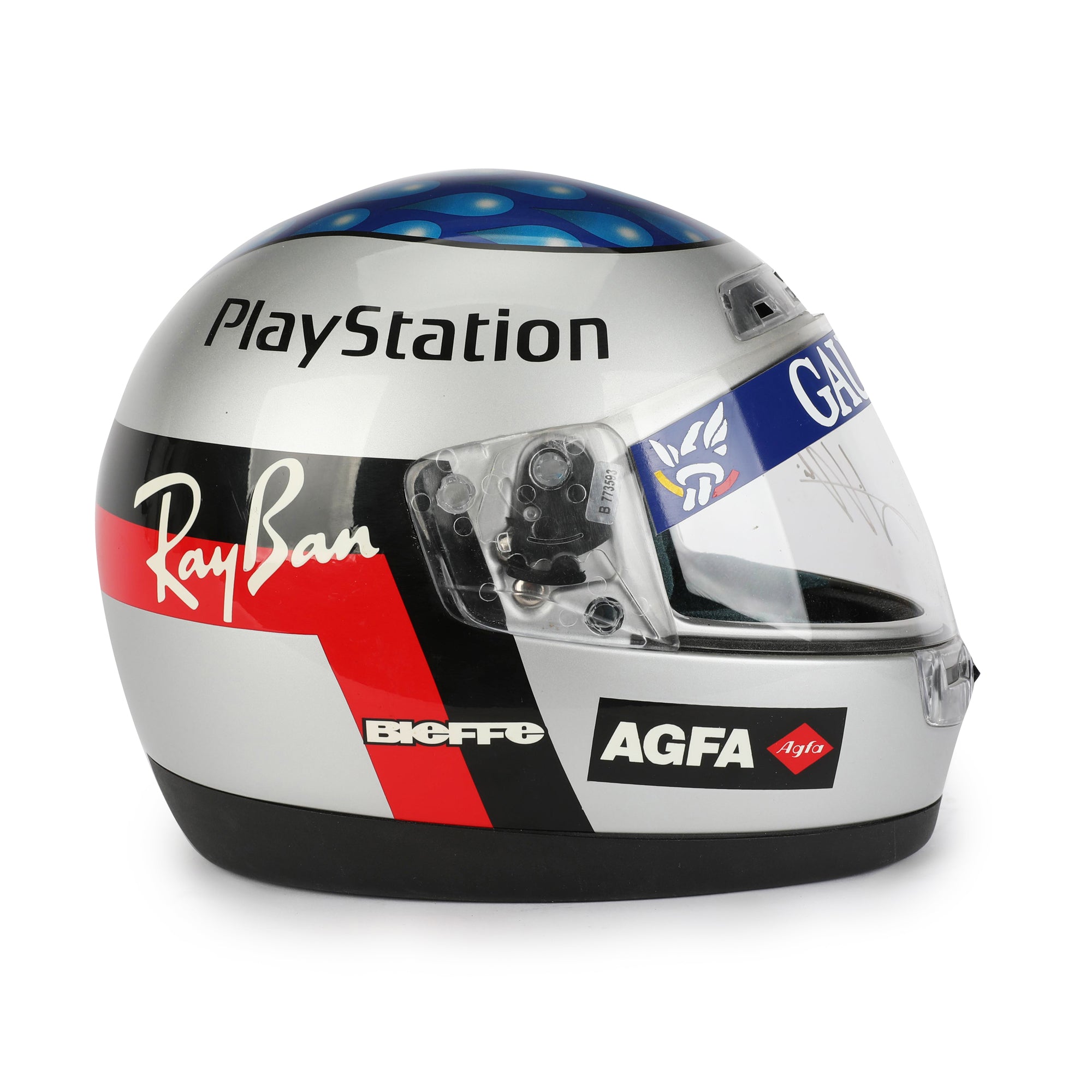 Jean Alesi Signed Official Bieffe Replica Motorbike Helmet