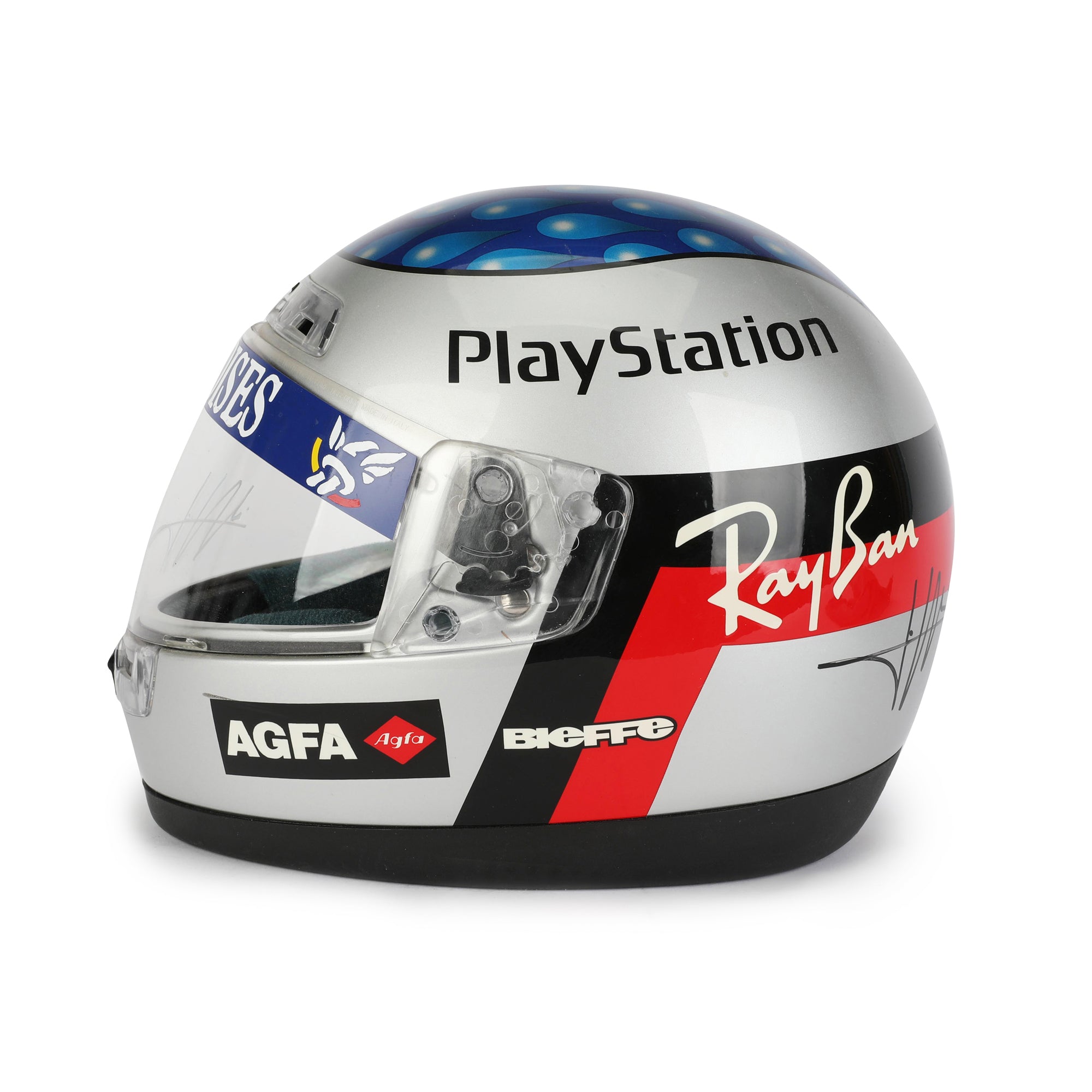 Jean Alesi Signed Official Bieffe Replica Motorbike Helmet