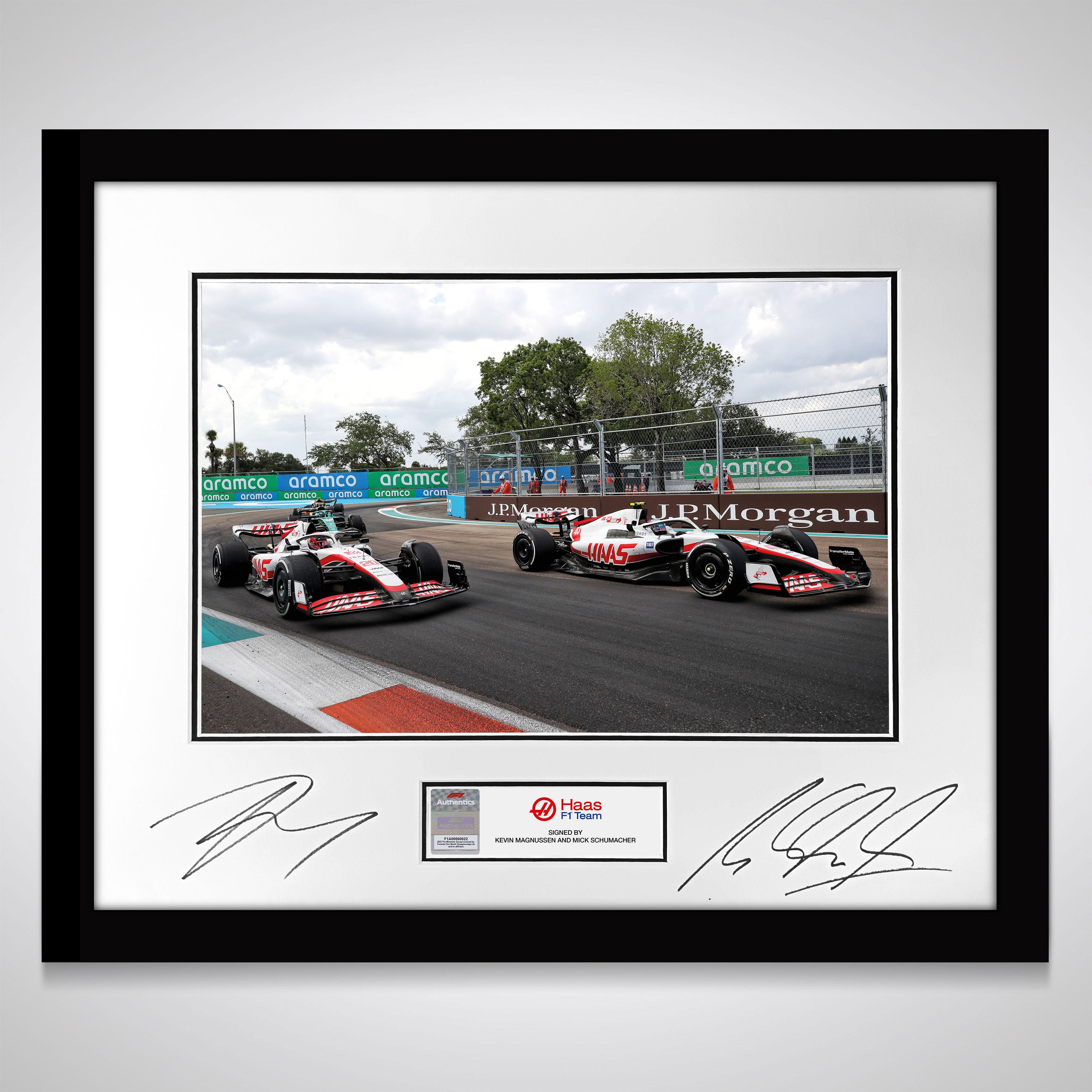 Kevin Magnussen & Mick Schumacher 2022 Dual Signed Photo - Miami GP
