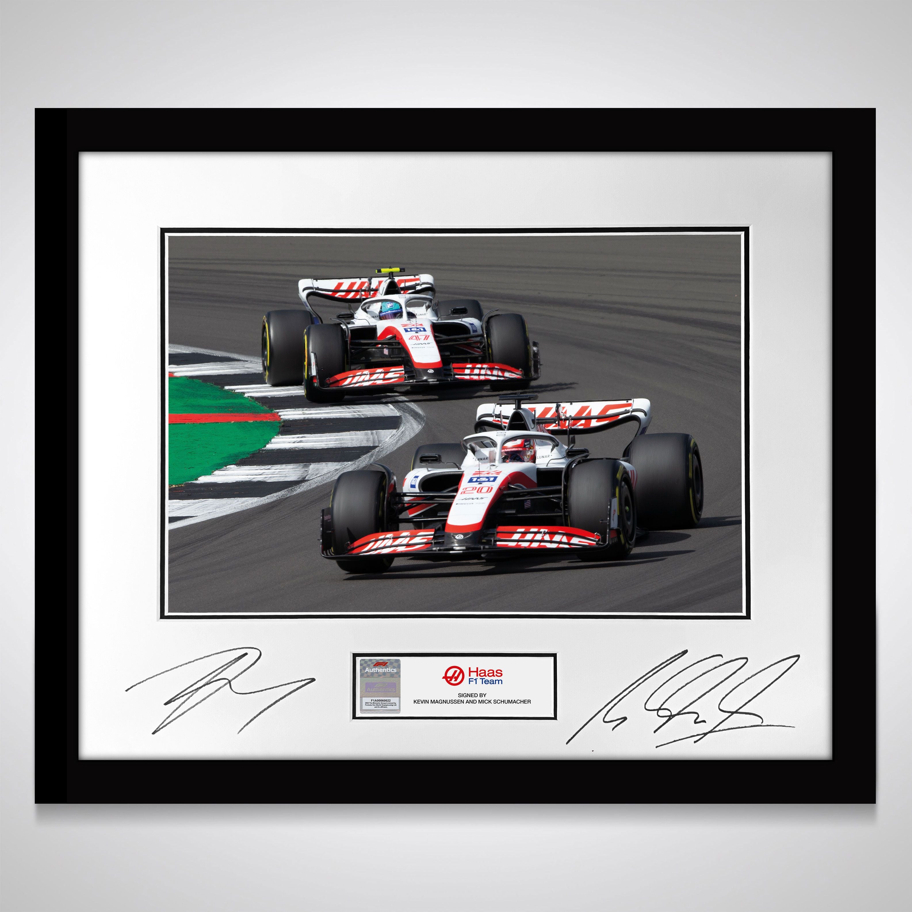 Kevin Magnussen & Mick Schumacher 2022 Dual Signed Photo - British GP