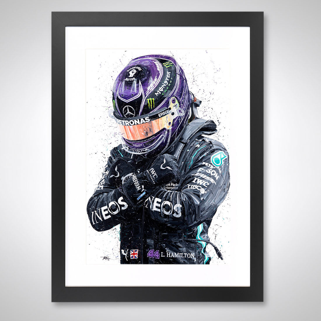 Lewis Hamilton Tribute Framed Embellished Print – David Johnson