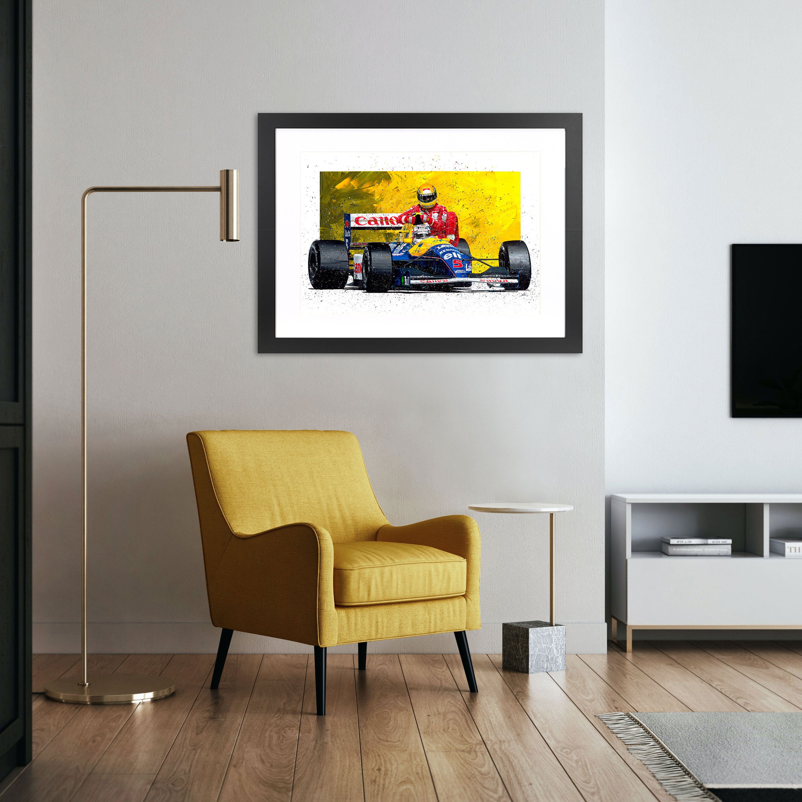 Nigel Mansell & Ayrton Senna Taxi Giclee Print – David Johnson