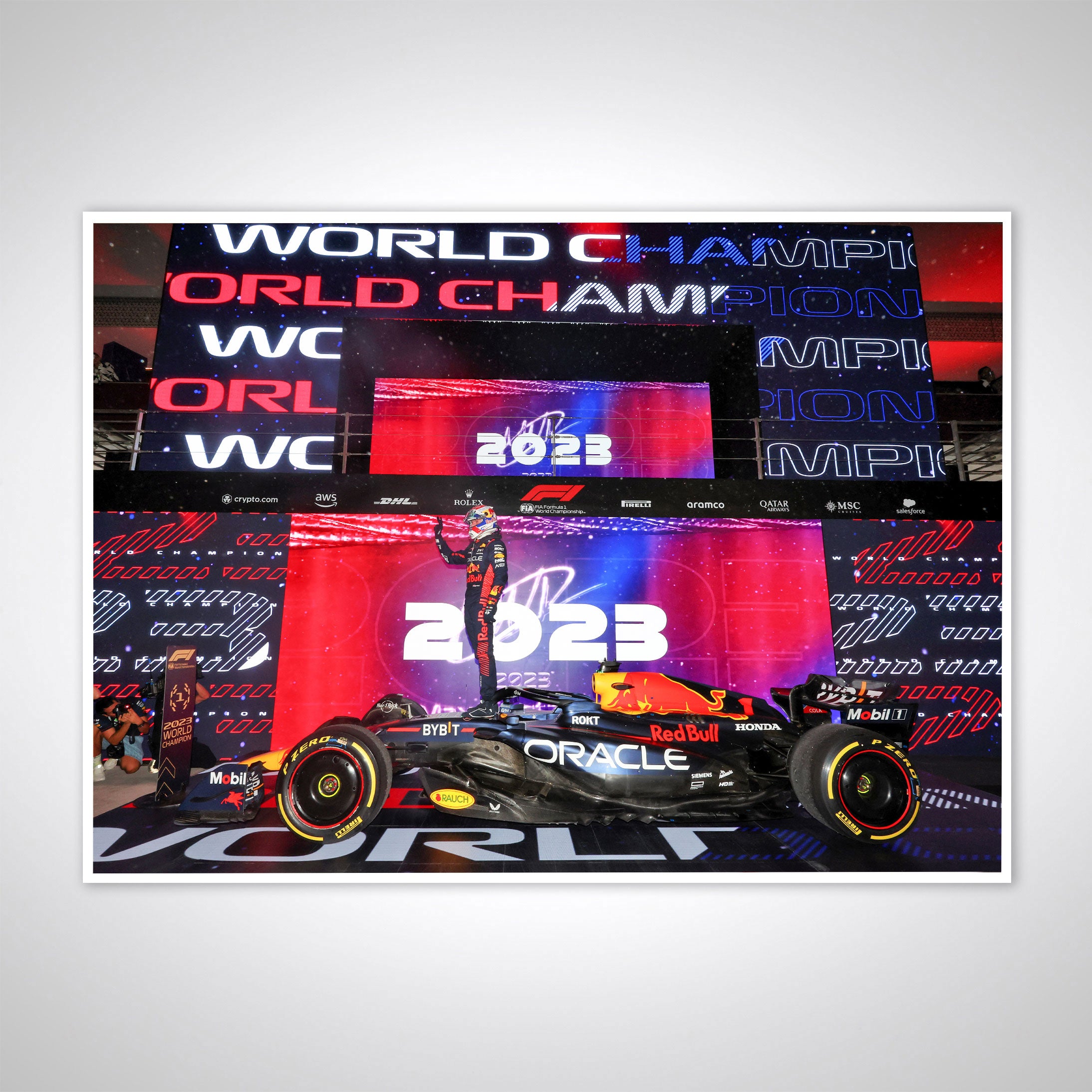 Max Verstappen 2023 Three-Time World Champion Print – James Moy