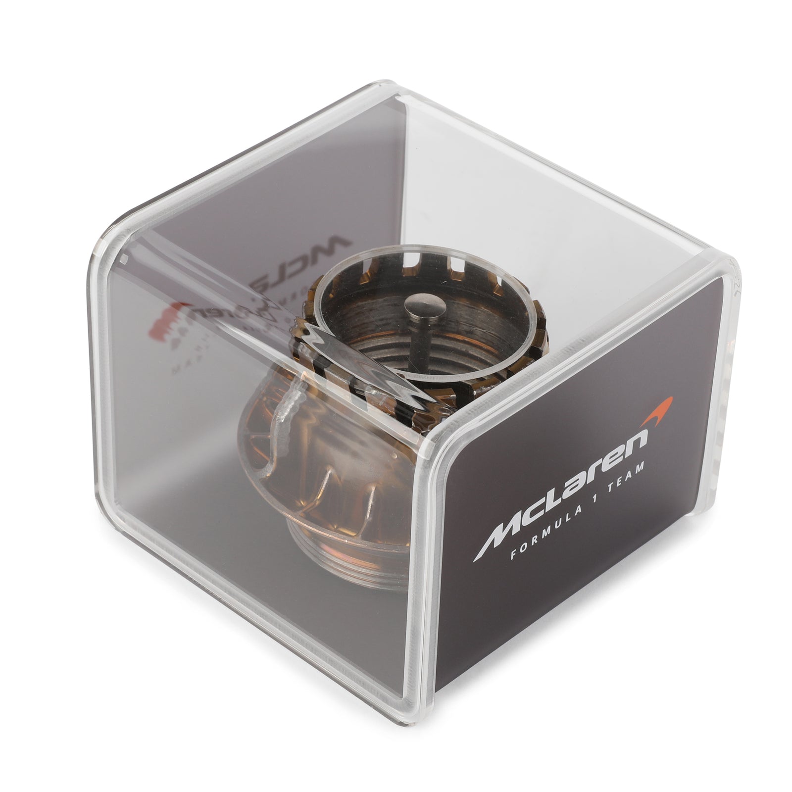 McLaren 2023 Race-Used Wheel Nut in Display Case - Gold