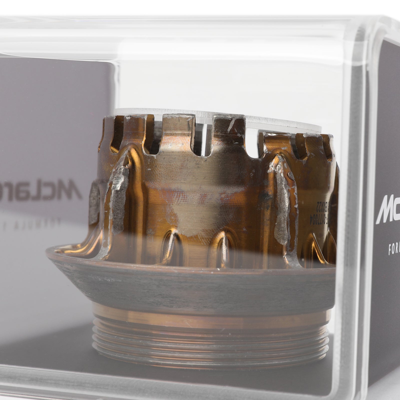 McLaren 2023 Race-Used Wheel Nut in Display Case - Gold