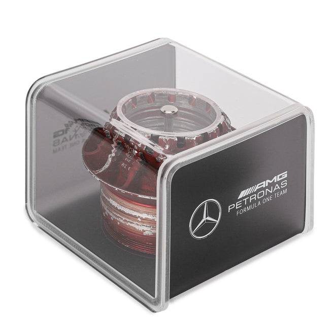 Mercedes AMG Petronas 2015 Grand Prix Used Red Wheel Nut in Display Case