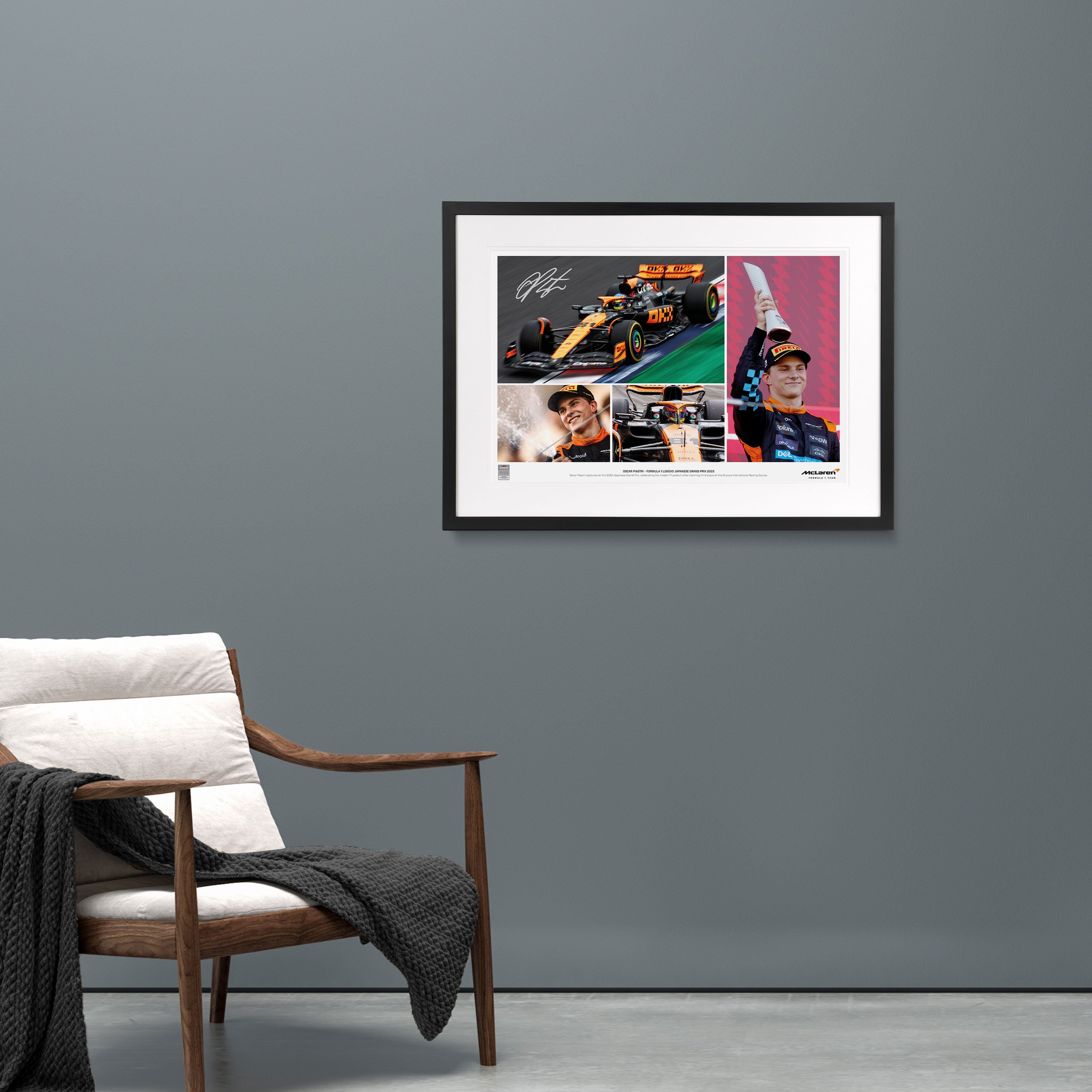 Limited Edition Oscar Piastri 2023 Signed Photo Collage ‘First Podium’ – Japanese GP