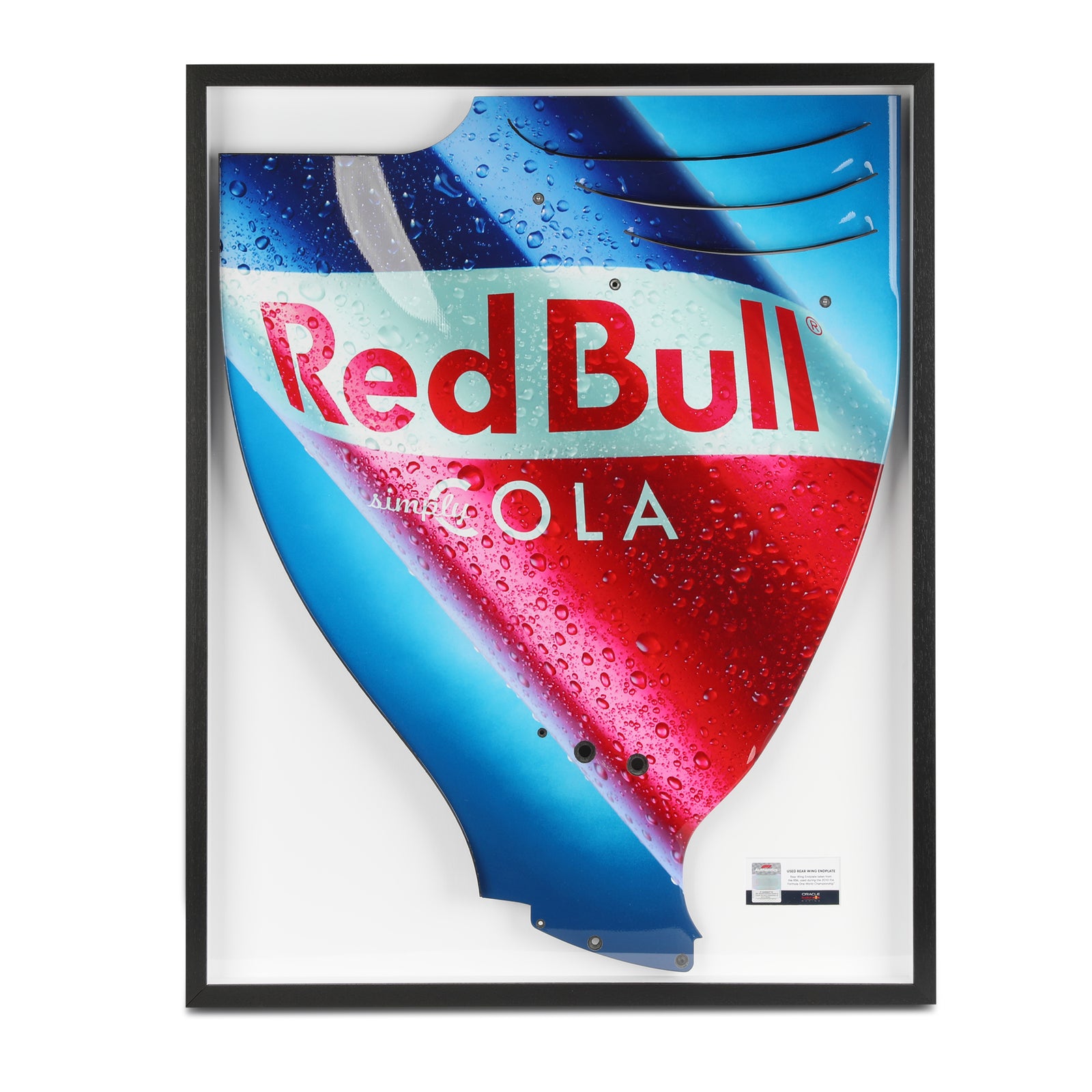 Red Bull Racing 2009 Grand Prix Used RB5 Righthand Rear Wing Endplate - Red Bull Cola Branding