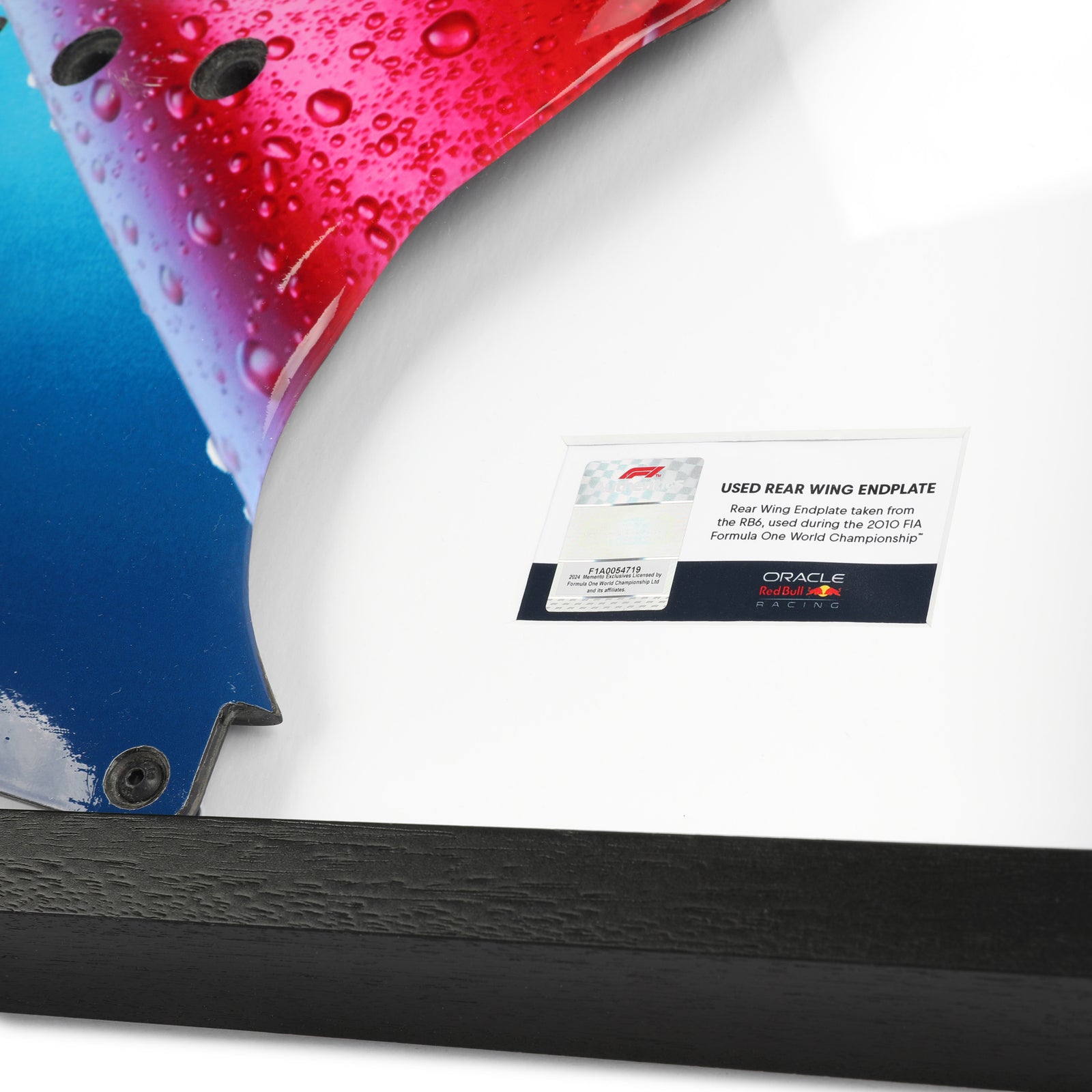 Red Bull Racing 2009 Grand Prix Used RB5 Righthand Rear Wing Endplate - Red Bull Cola Branding