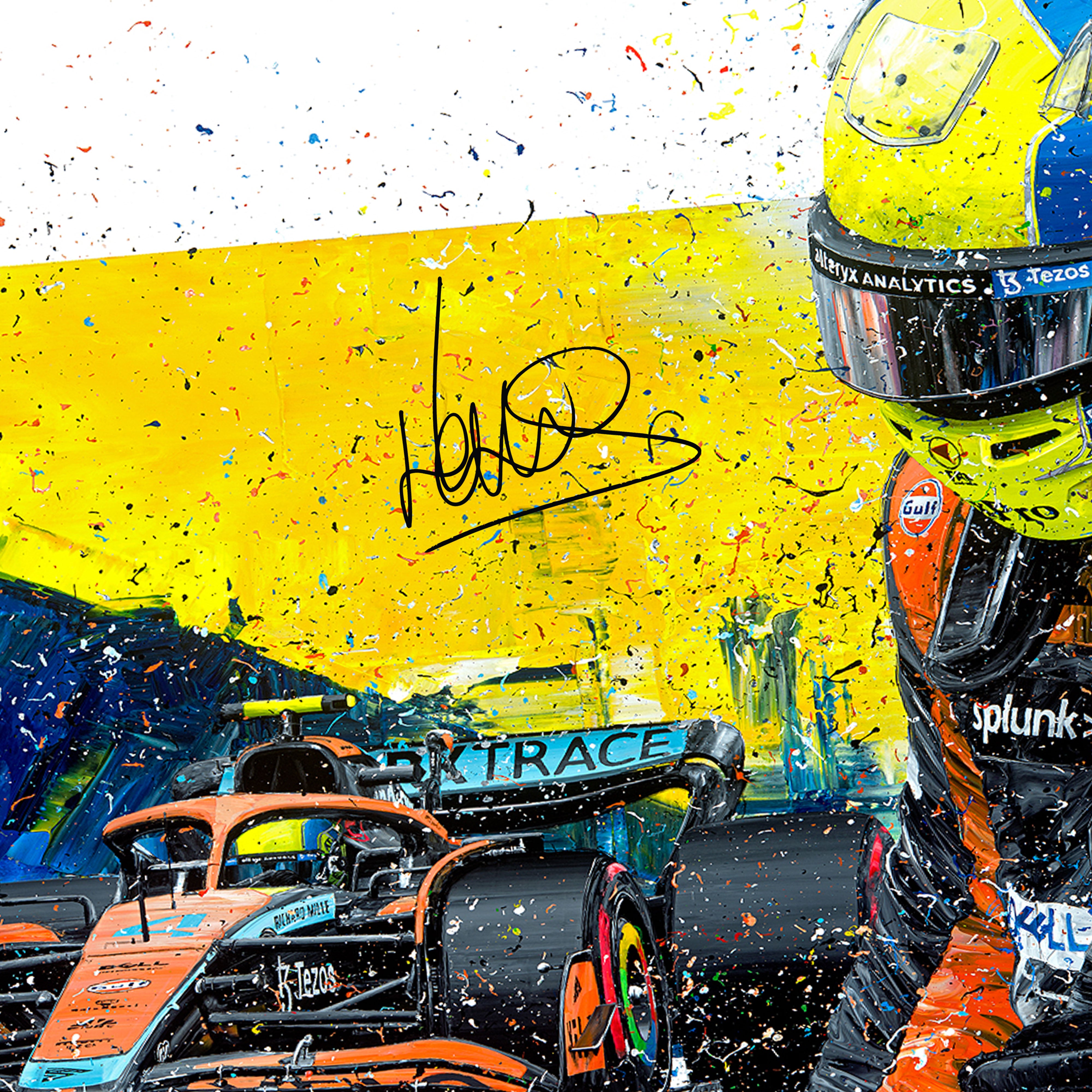 Lando Norris 2022 Signed 'Podium' Framed Embellished Print – David Johnson