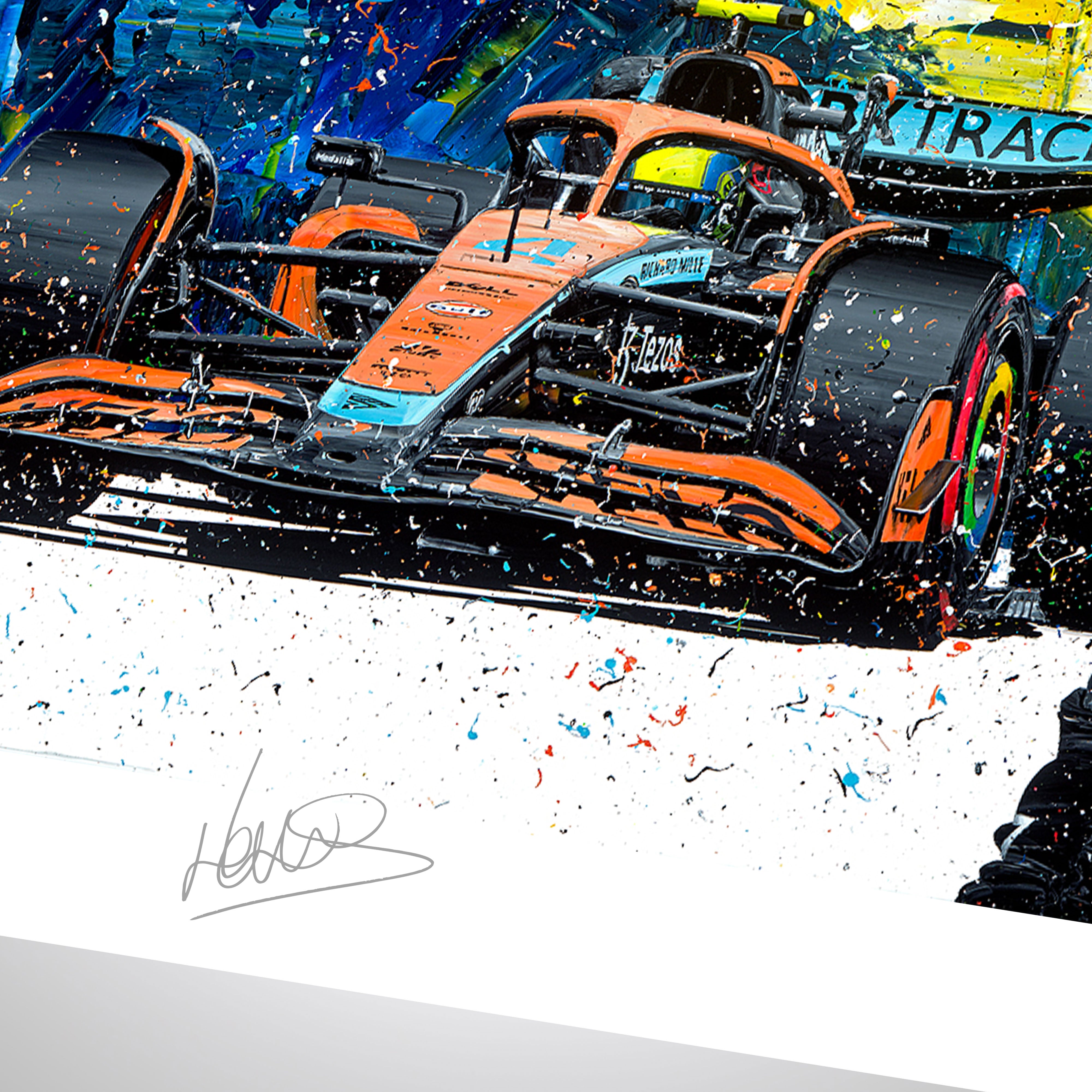 Lando Norris 2022 Signed ‘Podium’ Giclee Print – David Johnson