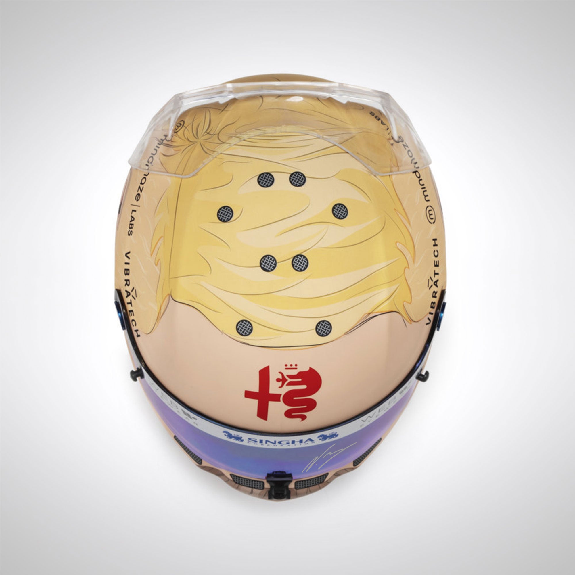Valtteri Bottas 2023 Signed 1:2 Scale Helmet – ‘Mullet & Moustache’ Edition