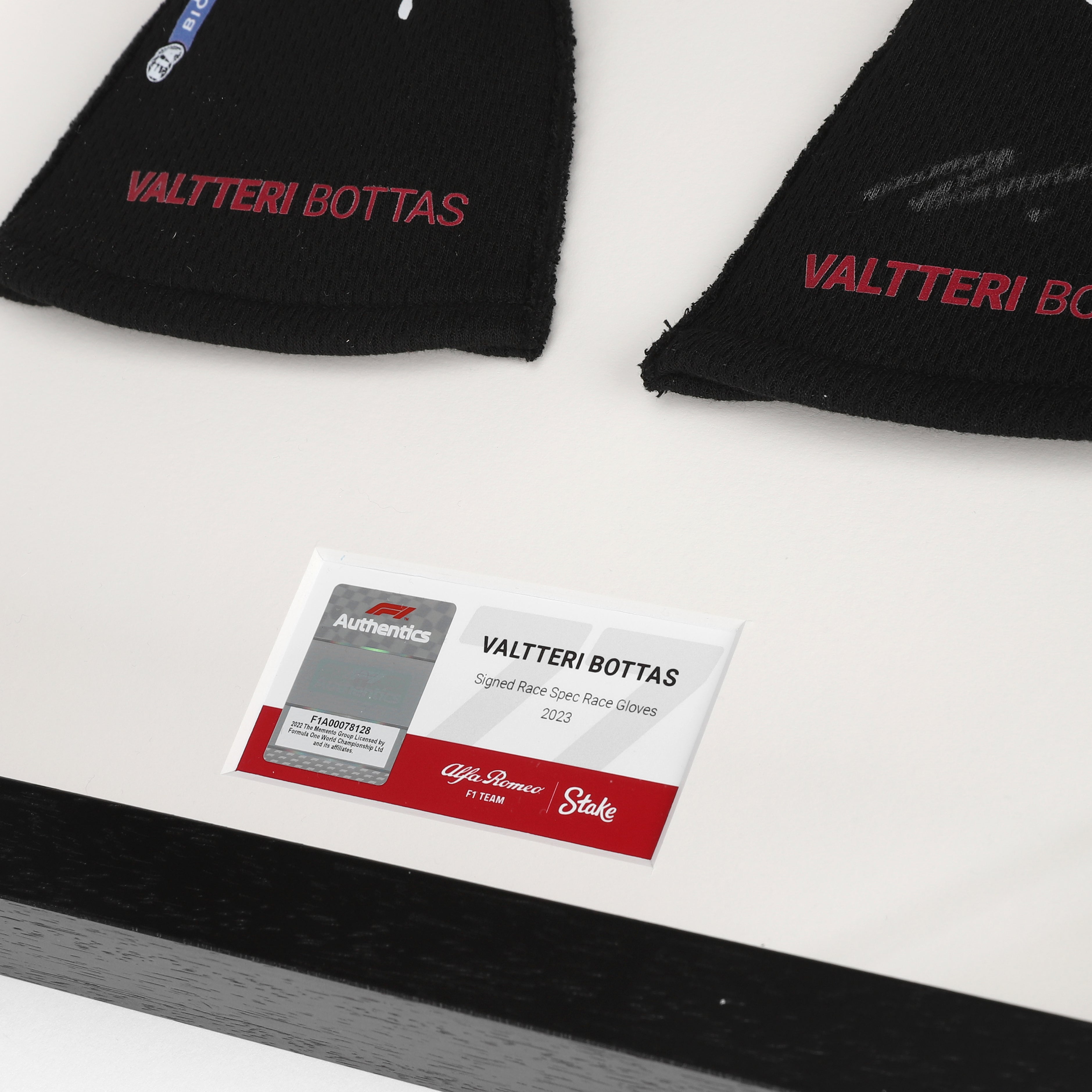 Valtteri Bottas 2023 Signed Race Spec Alfa Romeo F1 Team Stake Race Gloves