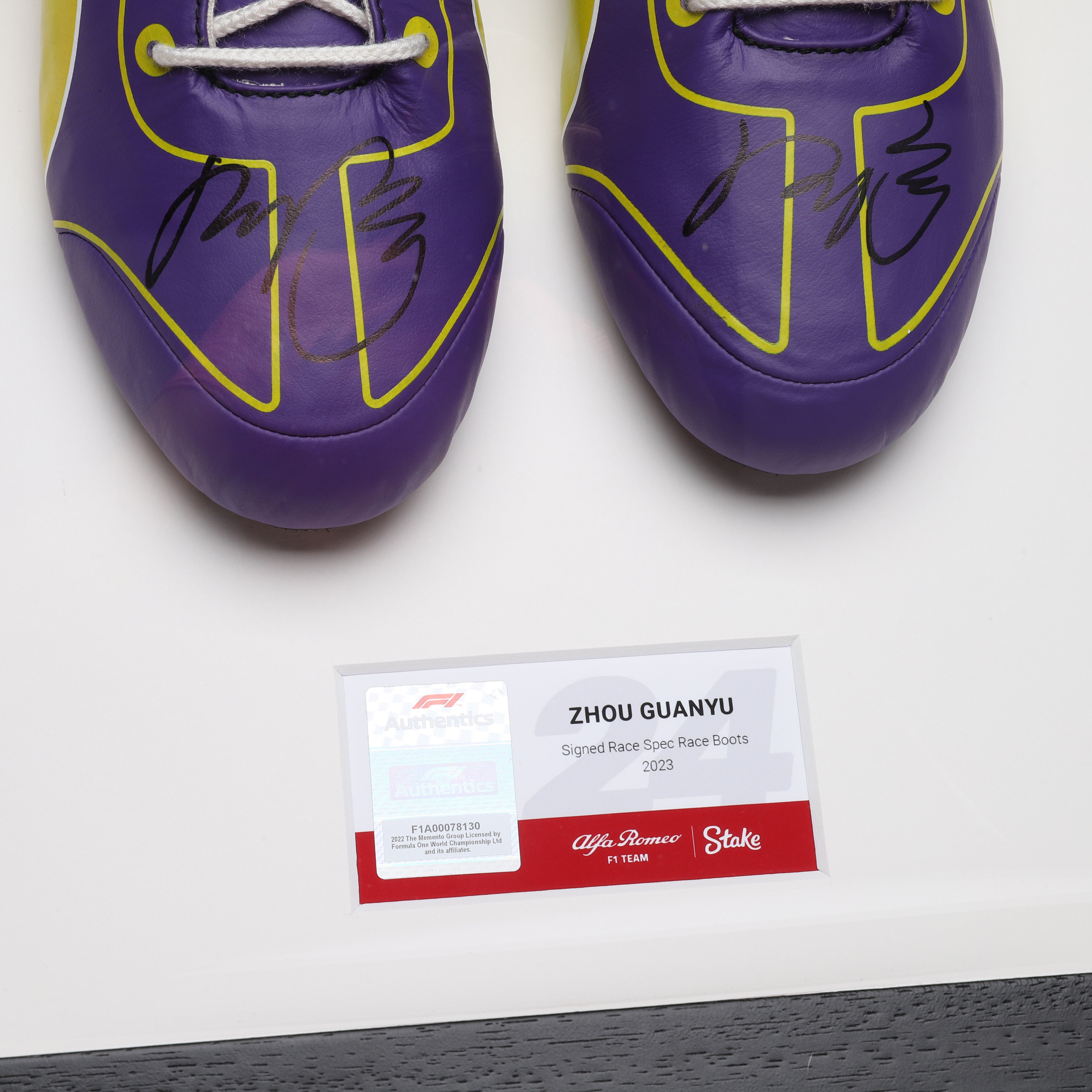 Zhou Guanyu 2023 Signed Race Spec Alfa Romeo F1 Team Stake Race Boots