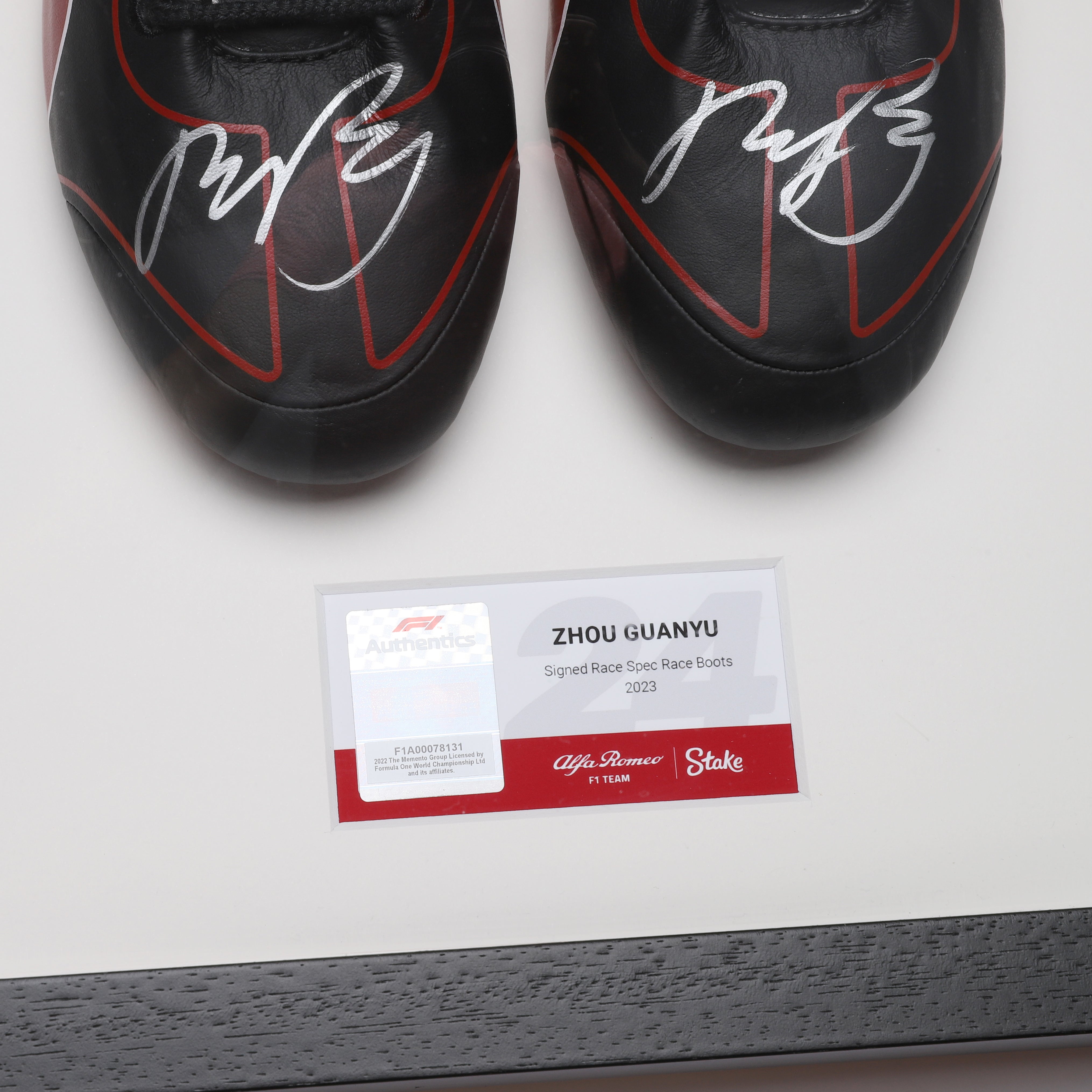 Zhou Guanyu 2023 Signed Race Spec Alfa Romeo F1 Team Stake Race Boots