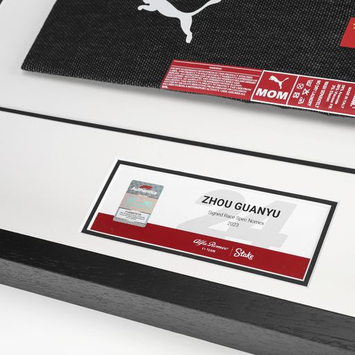 Zhou Guanyu 2023 Signed Race Spec Nomex - Stake Branding