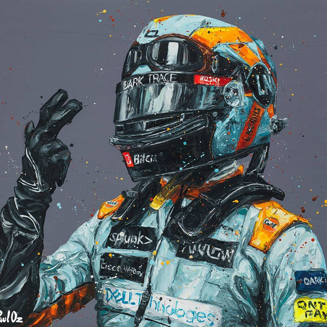 Lando Norris 2021 Monaco Grand Prix Hand Embellished Artwork - Paul Oz