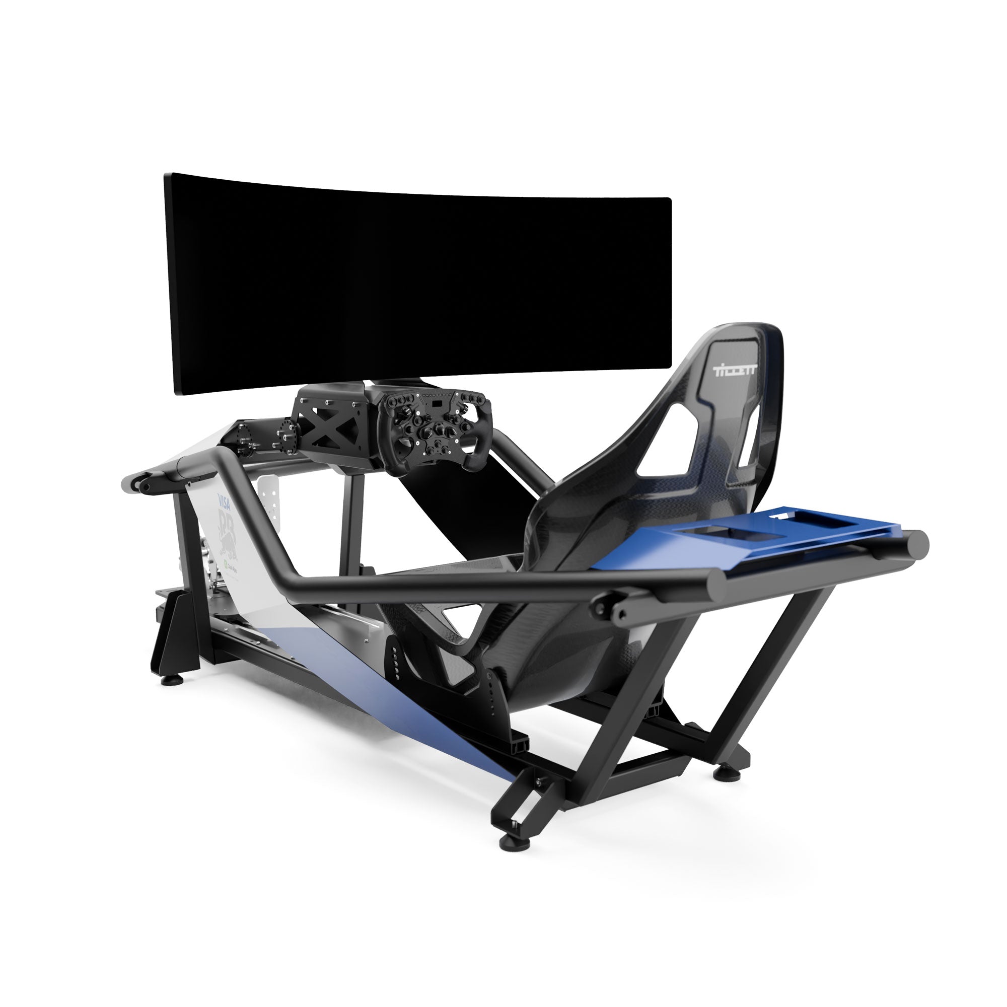 Visa Cash App Racing Bulls X Lite static simulator space-saving racing cockpit immersive display setup