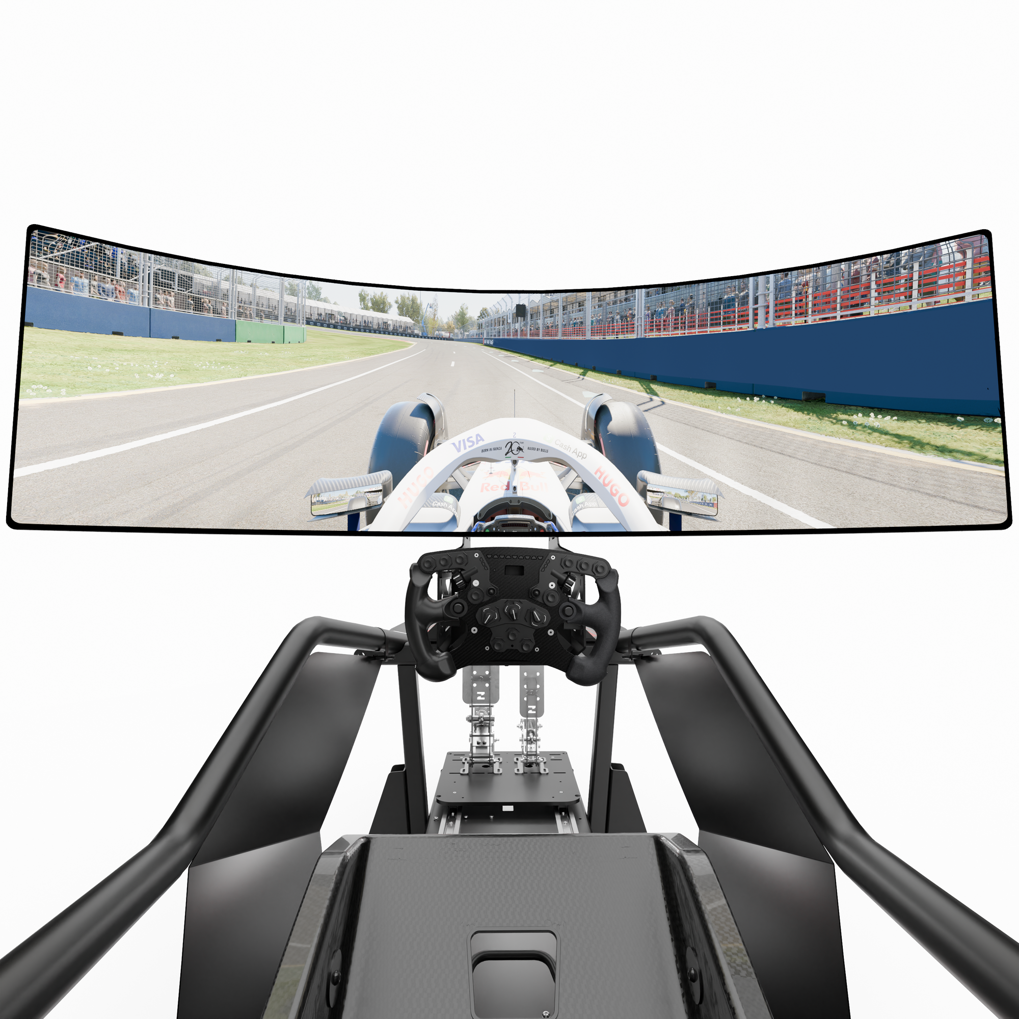 Visa Cash App RB F1 Team X Lite static simulator Japan livery streamlined racing cockpit immersive setup