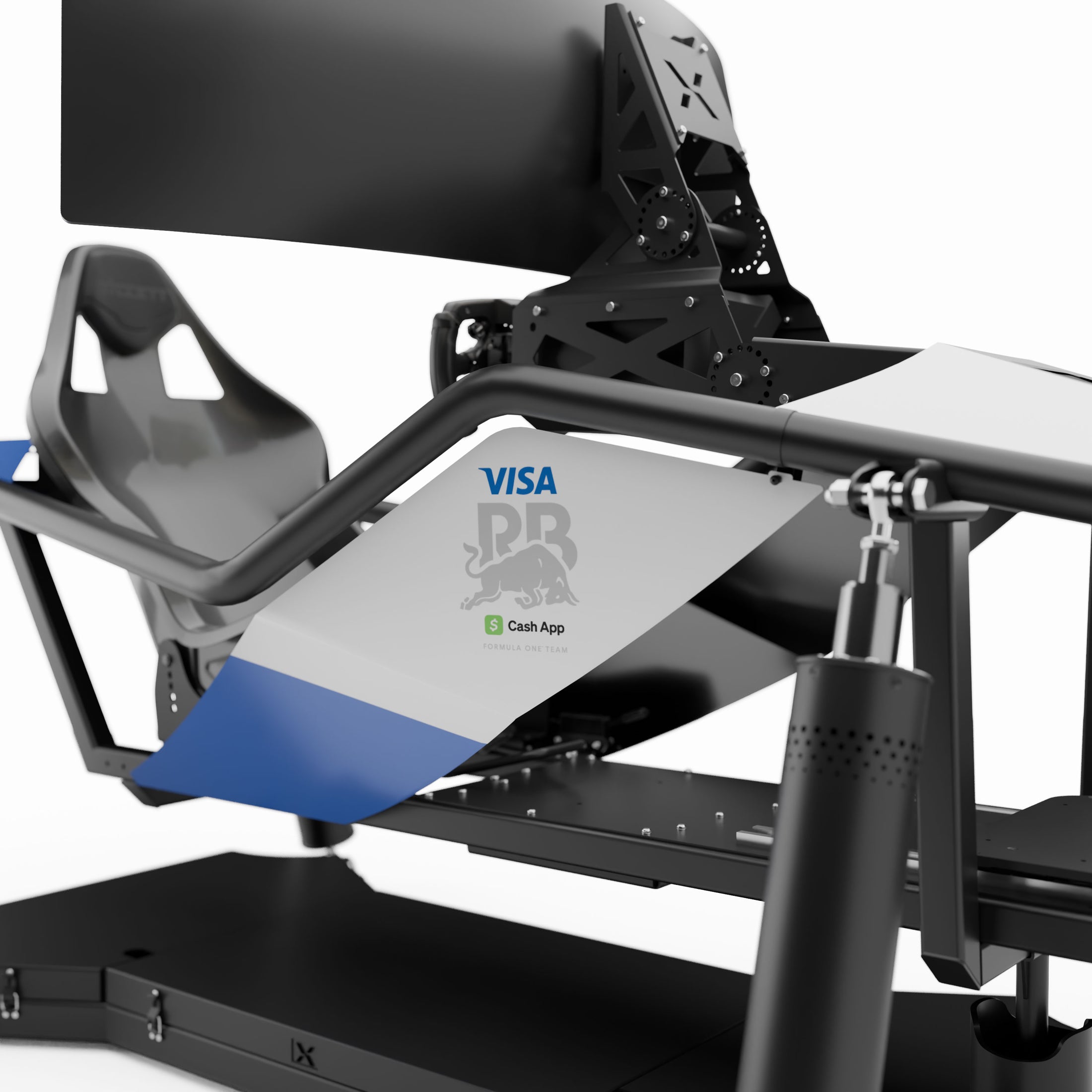 Visa Cash App Racing Bulls X6 motion simulator high-performance motion platform racing cockpit display