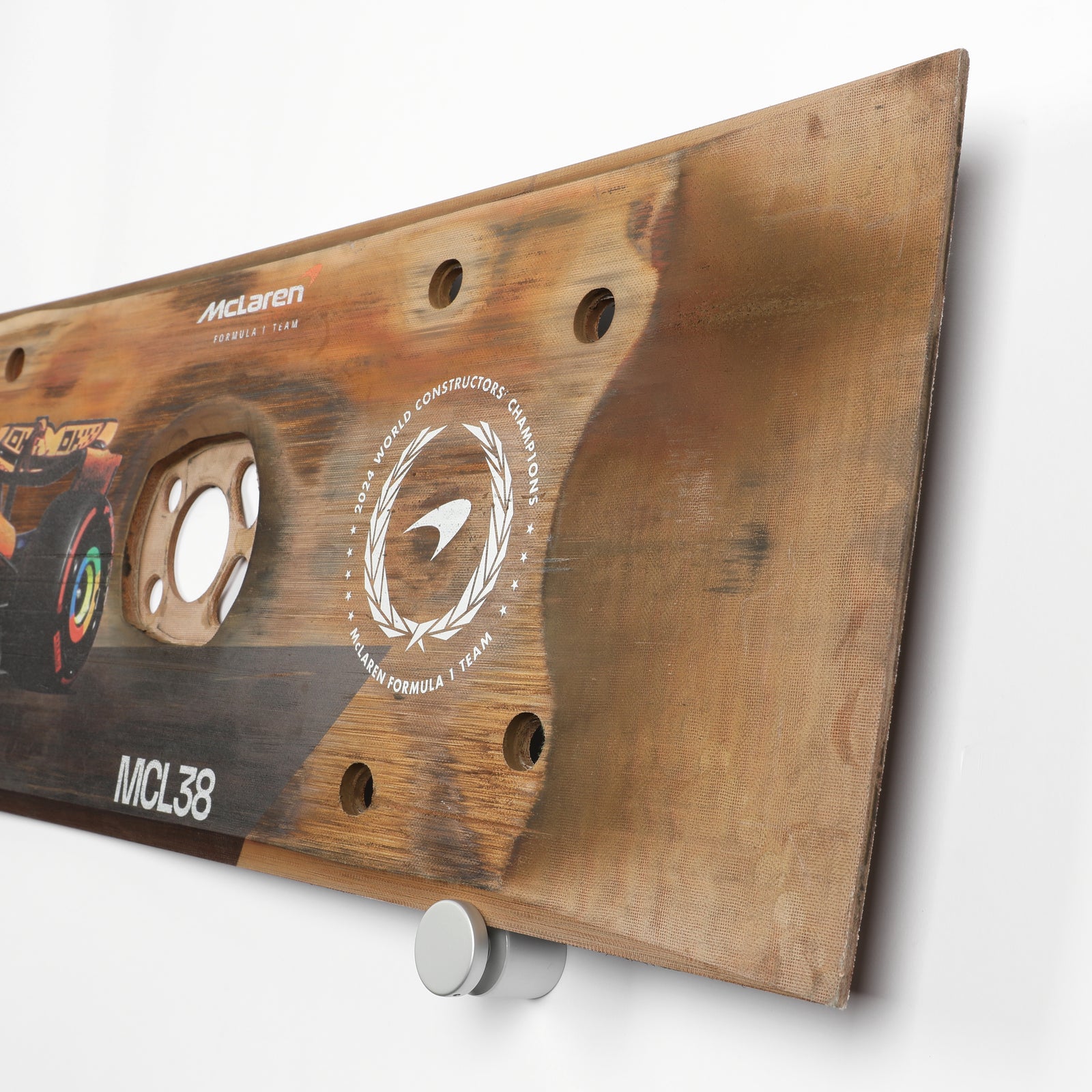 Lando Norris 2024 McLaren F1 Team Race Used Skid Plank Wall Art - British GP