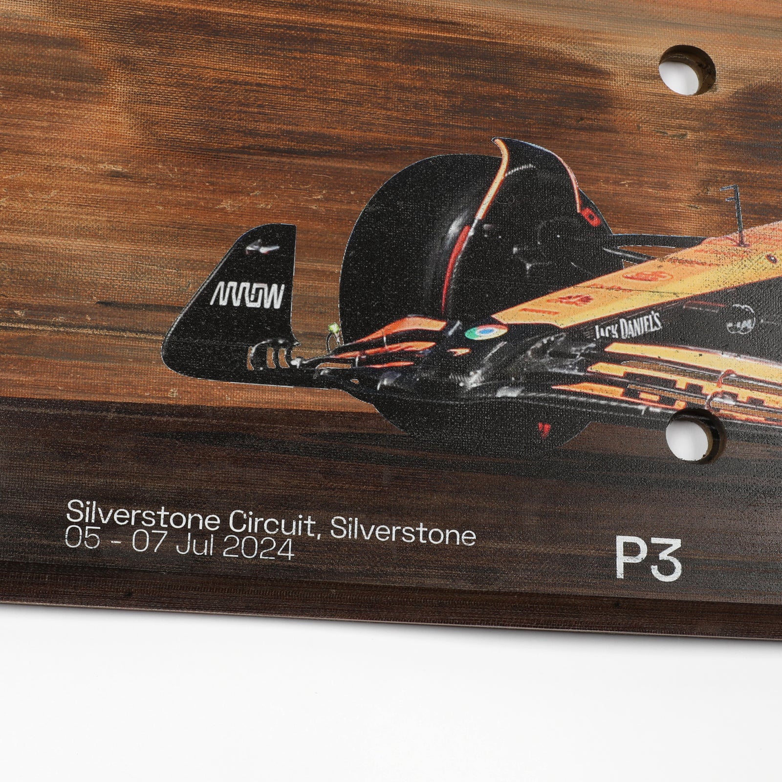 Lando Norris 2024 McLaren F1 Team Race Used Skid Plank Wall Art - British GP