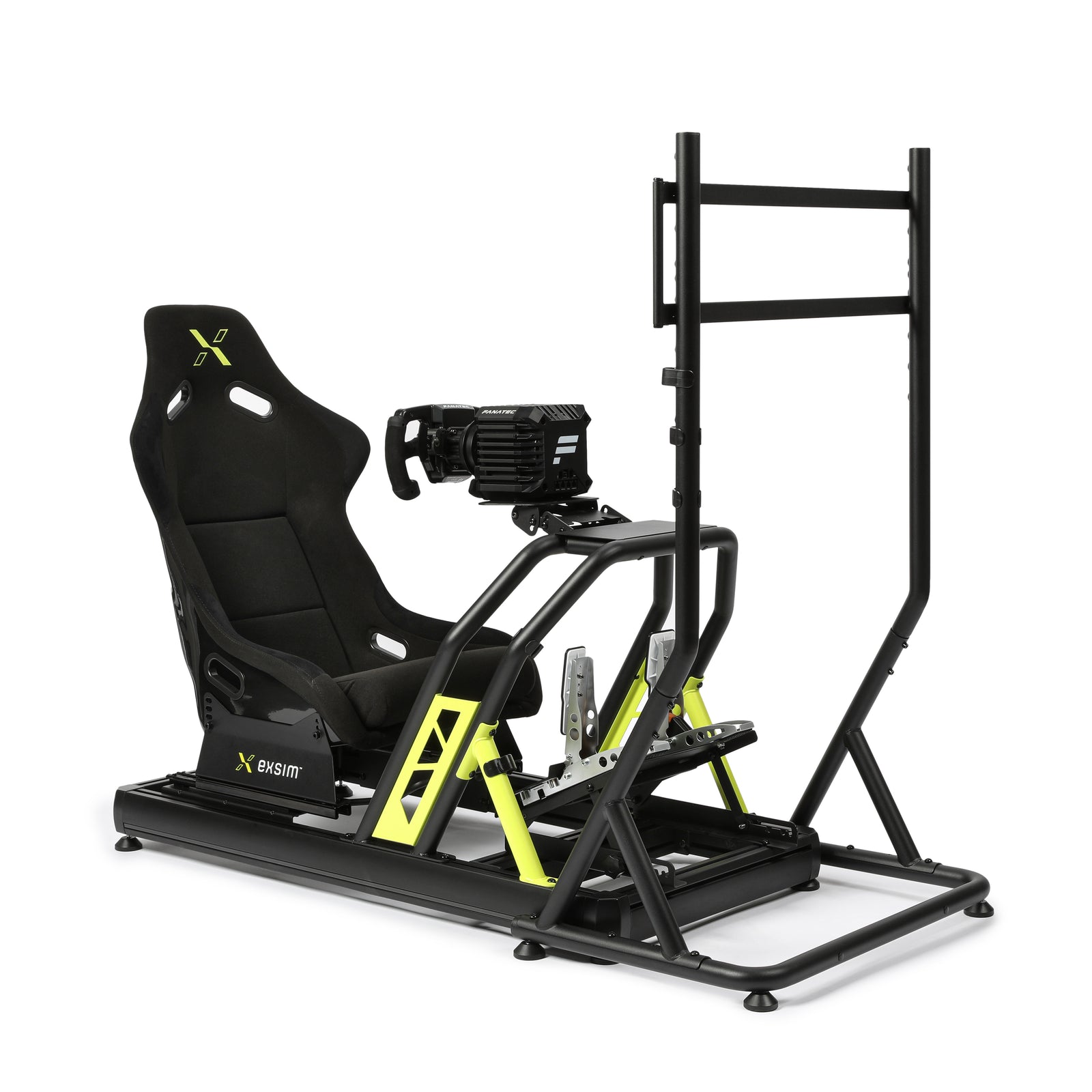 TRK Sim Racing Cockpit Bundle - Includes Cockpit Frame, Screen Mount, Fanatec Wheel Base, Wheel & Pedals