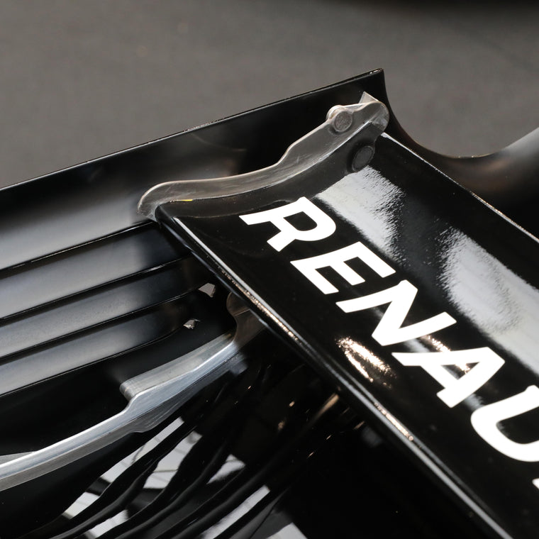 Lotus E22-03 2014 exhibition chassis in 2019 RS19 livery, premium Formula 1-inspired motorsport centrepiece