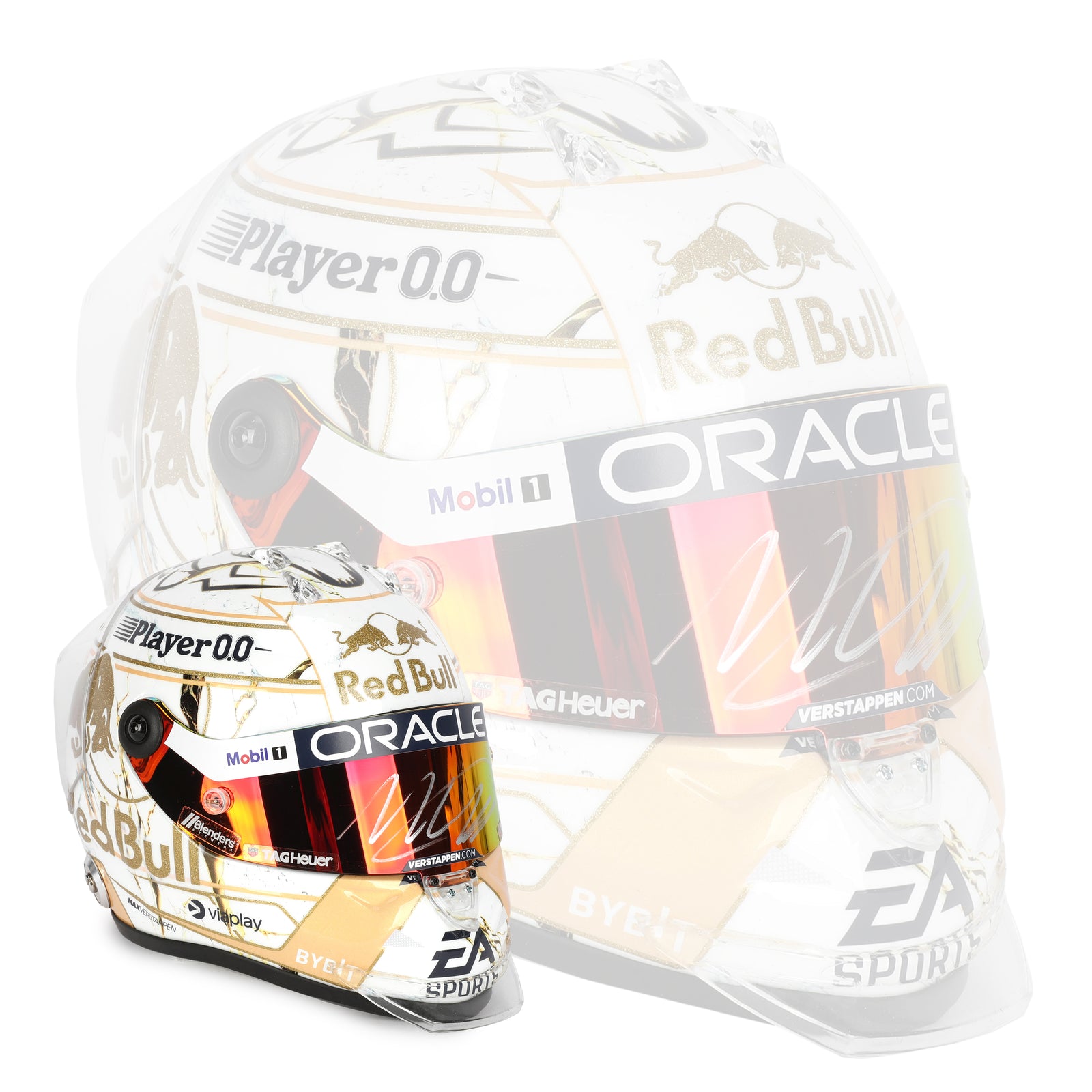 LOT 640 - Max Verstappen 2024 World Champion Signed Red Bull Racing 1:2 Scale Helmet