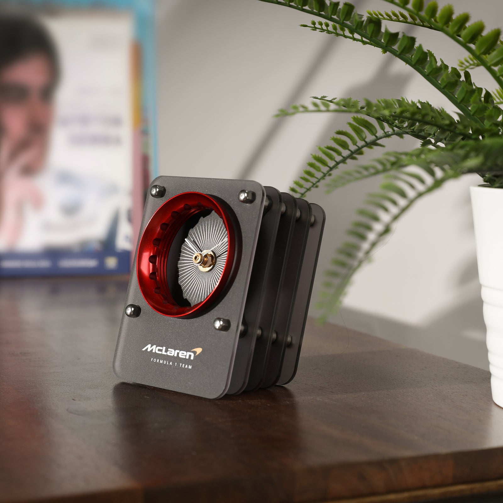 McLaren F1 Team Wheel Nut Collar Clock - Red