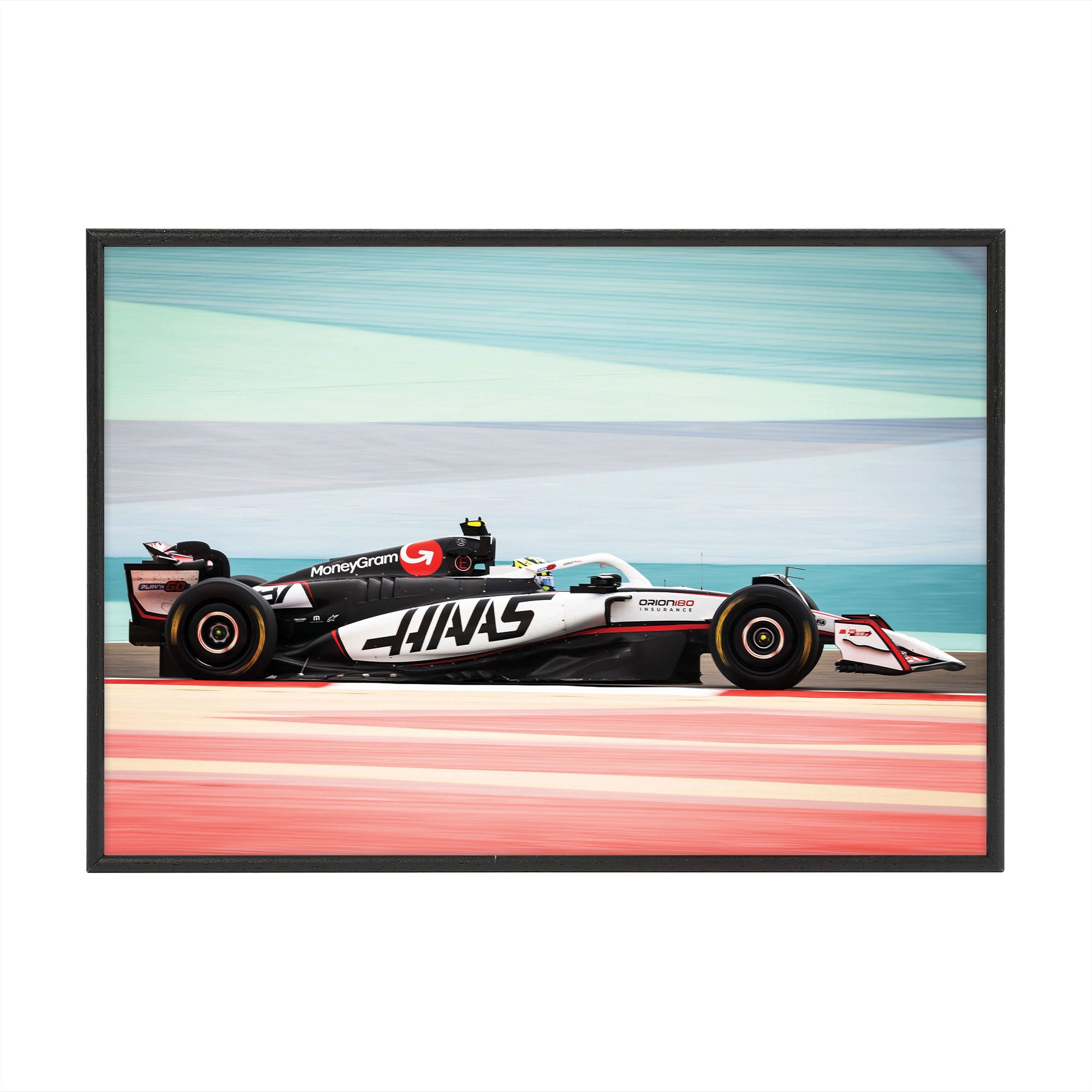 Oliver Bearman 2025 MoneyGram Haas F1 Team Box Frame Print - Pre-Season Testing