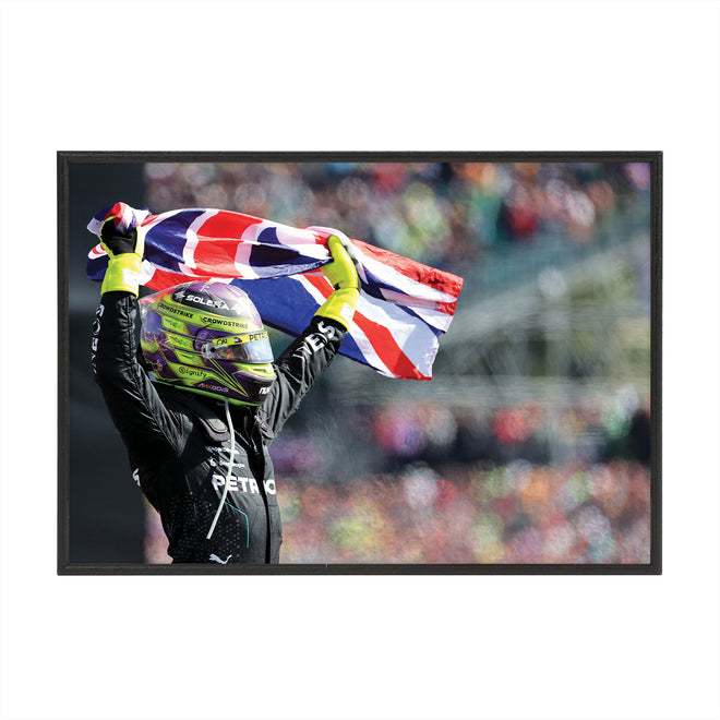 Lewis Hamilton 2024 Mercedes-AMG Petronas Frame Print - King of the British GP - Box Frame