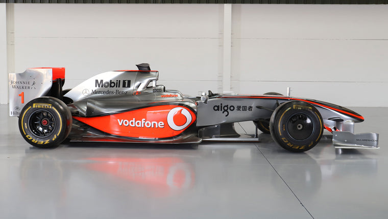 2009 McLaren MP4-24 Formula 1 show car, full-size display vehicle inspired by the iconic McLaren challenger for premium collector display
