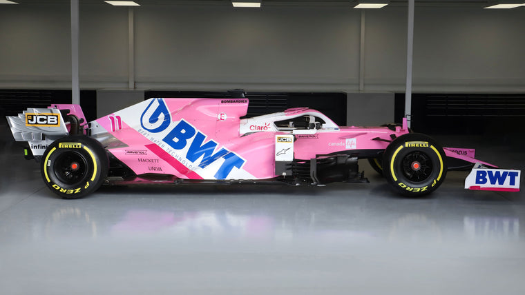 2020 Racing Point RP20 Formula 1 show car, full-size display vehicle inspired by the Racing Point challenger for premium collector display