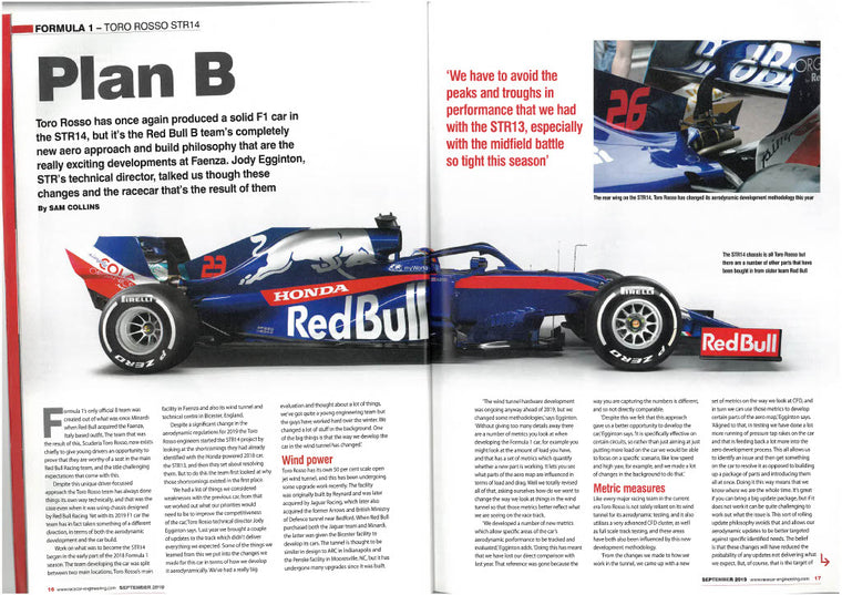 Authentic Toro Rosso STR14-04 Formula 1 rolling chassis from the 2019 season, premium P2 finishing display