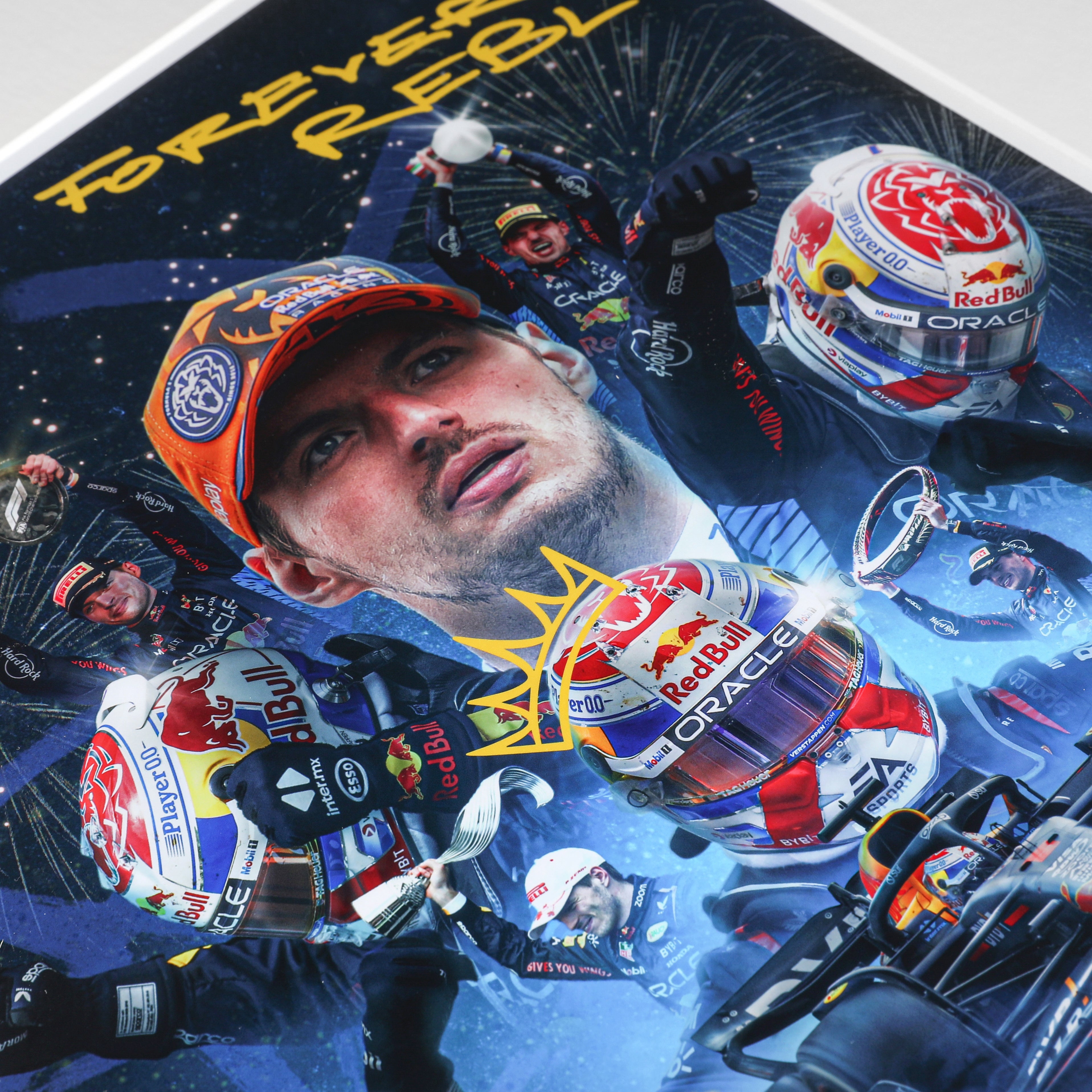 Max Verstappen 2024 'World Champion' Oracle Red Bull Racing Framed Artwork