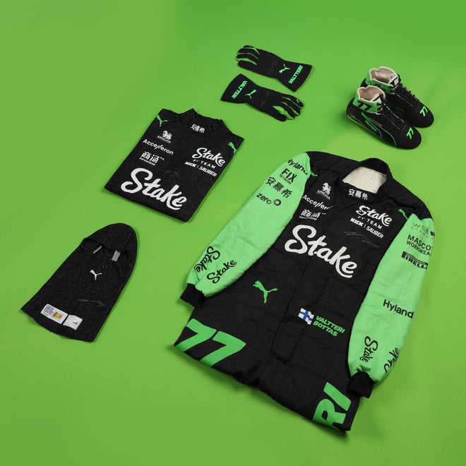 LOT 036 - Valtteri Bottas Signed 2024 Stake F1 Team GP Used Racewear Bundle