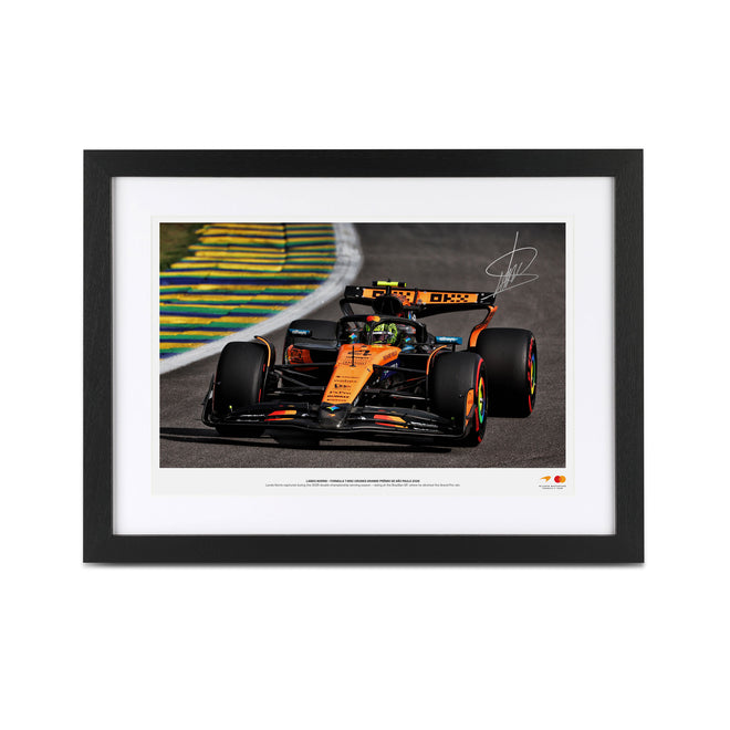 Lando Norris Signed 2025 McLaren F1 Team Photo - Brazilian GP v1
