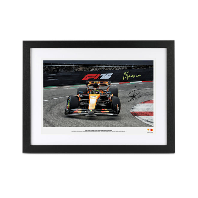 Lando Norris Signed 2025 McLaren F1 Team Photo - Monaco GP v2