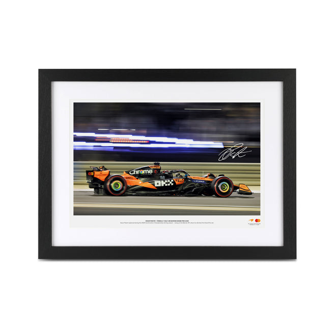 Oscar Piastri Signed 2025 McLaren F1 Team Photo - Bahrain GP