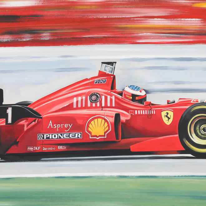 LOT 206 - Alan Jones - 1996 Michael Schumacher F310 Ferrari Original Artwork - GERMAN GP
