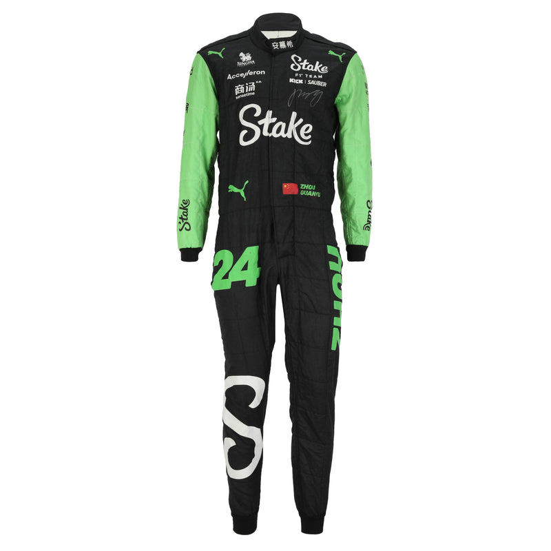 LOT 451 - Zhou Guanyu 2024 Signed Stake F1® Team KICK Sauber Grand Prix Used Race Suit - British GP