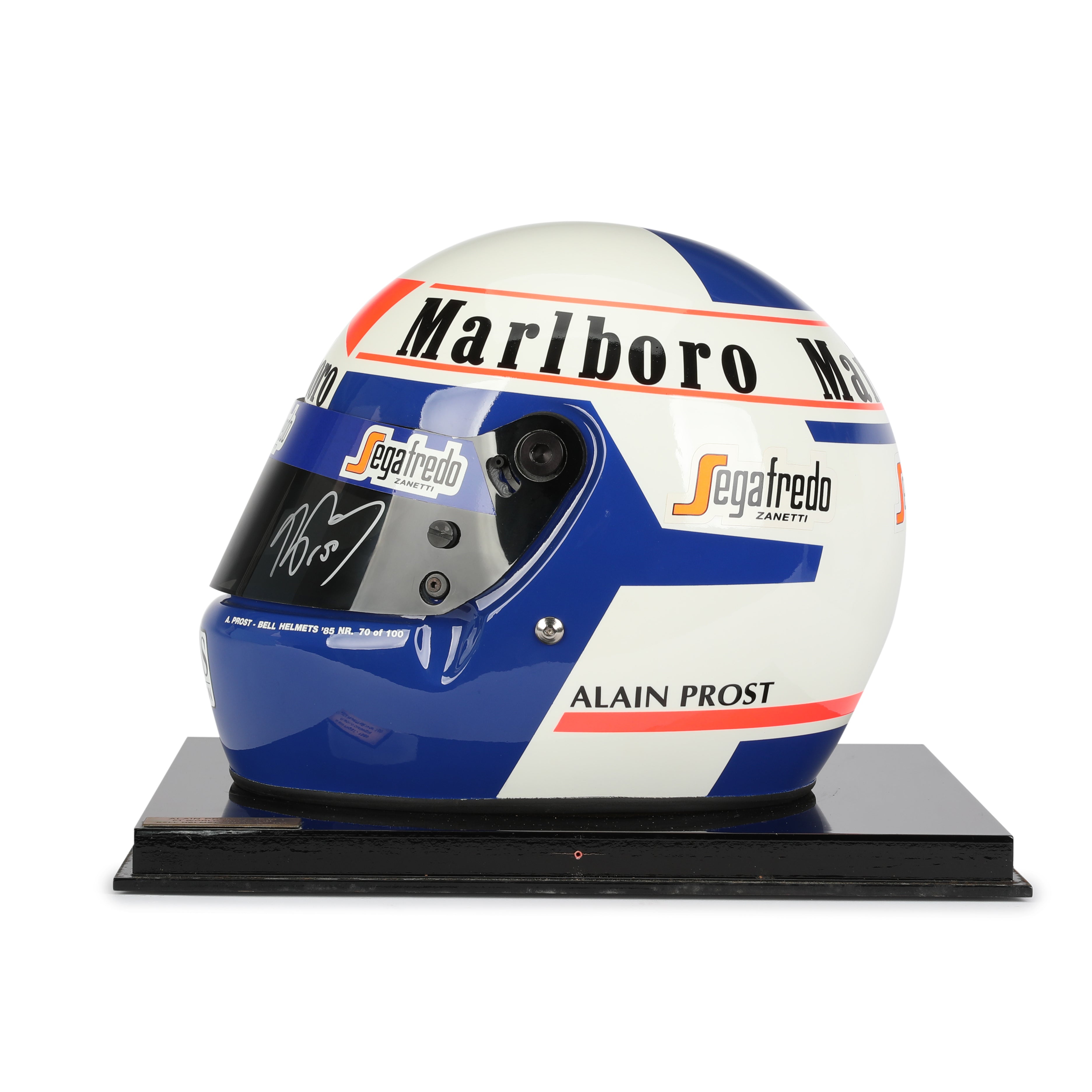 Alain Prost 1985 Official Bell 1:1 Signed Helmet Edition Number 58/100