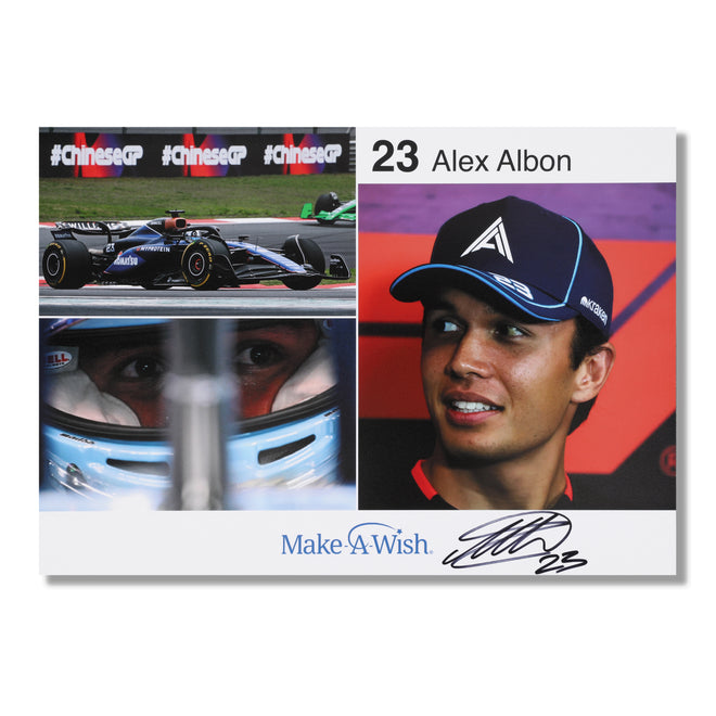 LOT 607 - Alex Albon 2024 Williams Racing Signed Poster - Make A Wish