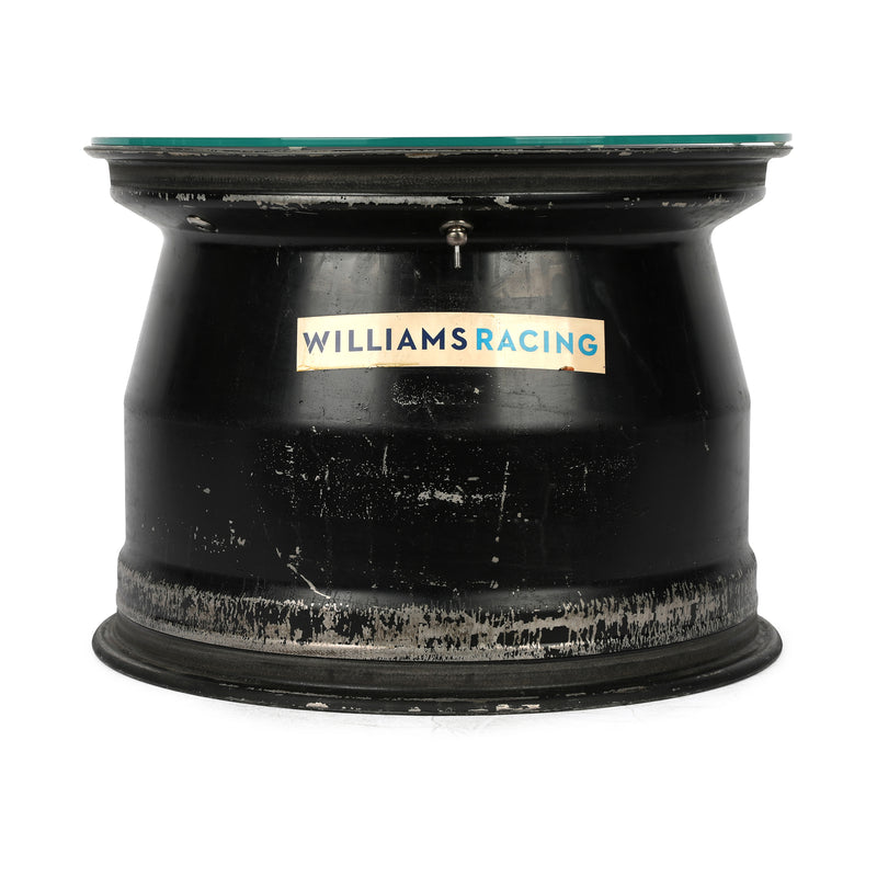 Williams F1 Team front wheel rim table Alex Albon Azerbaijan GP 2024 motorsport furniture display