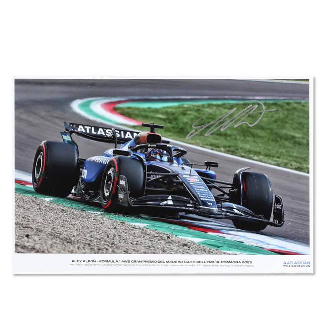 Alex Albon 2025 Atlassian Williams Racing Signed Print - Emilia-Romagna GP