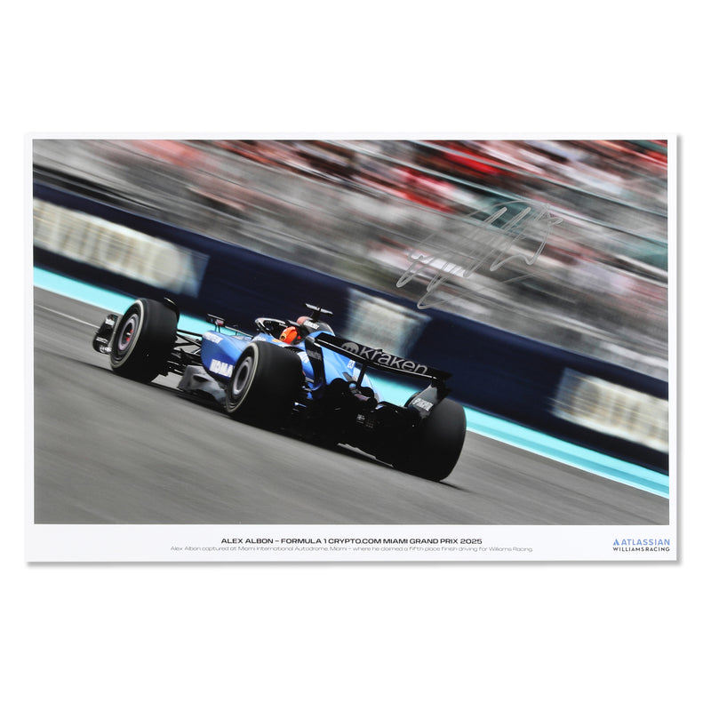 Alex Albon 2025 Atlassian Williams Racing Signed Print - Miami GP