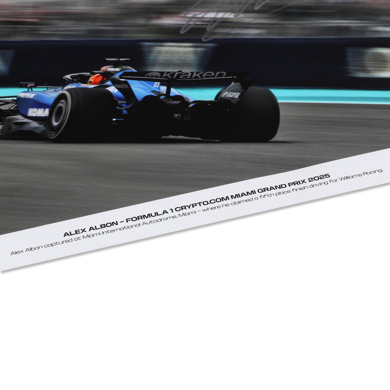 Alex Albon 2025 Atlassian Williams Racing Signed Print - Miami GP