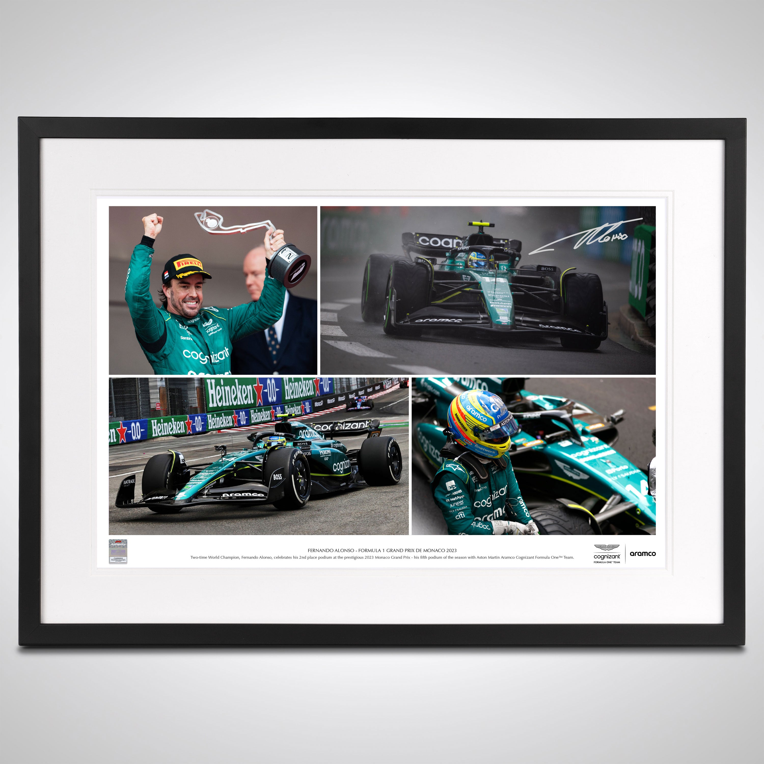 Fernando Alonso 2023 Signed Photo Collage – Monaco GP